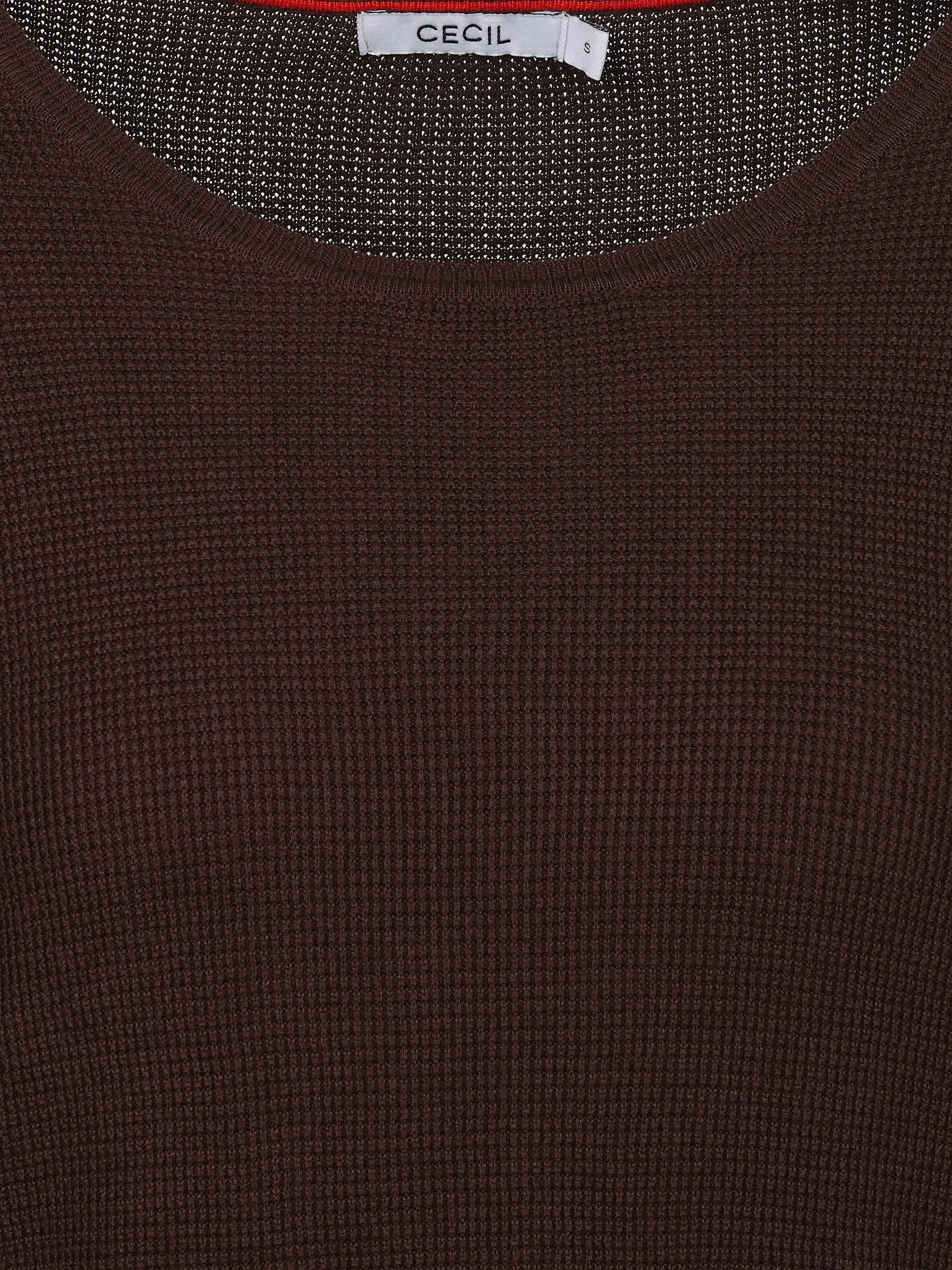 Cecil B303880 TOS_Structured Roundneck Braun 930104 17747 3