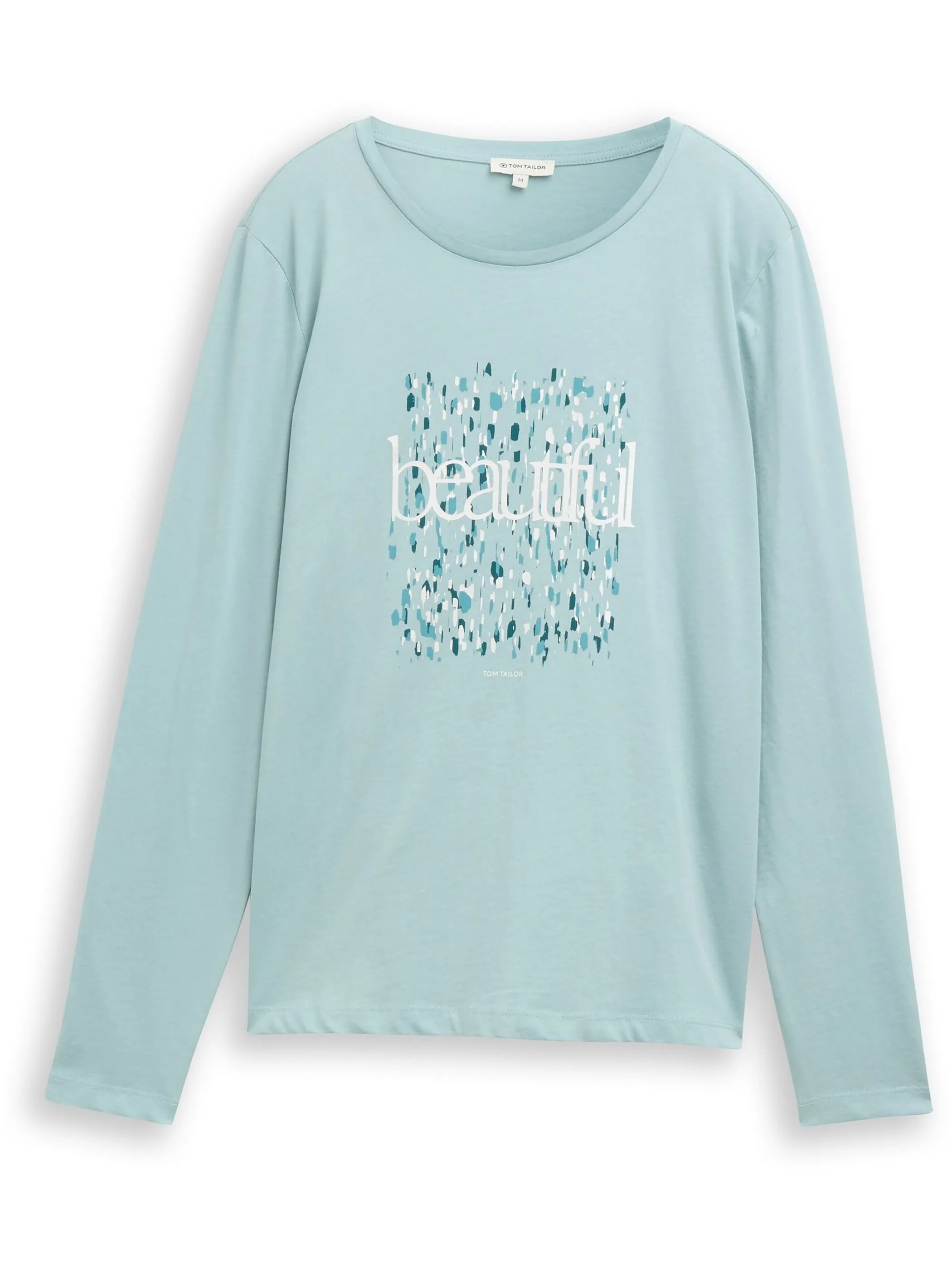 Tom Tailor 1048951 Longsleeve crew neck frontprint Grün 918873 27450 1