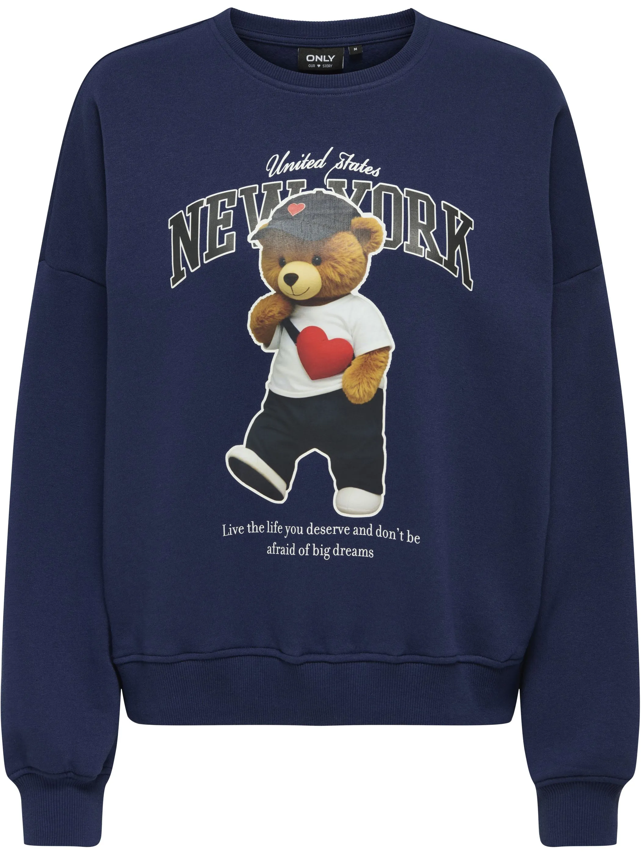 Only 15370843 ONLLINDA L/S BEAR O-NECK CS SWT Marine 918092 303982001 1