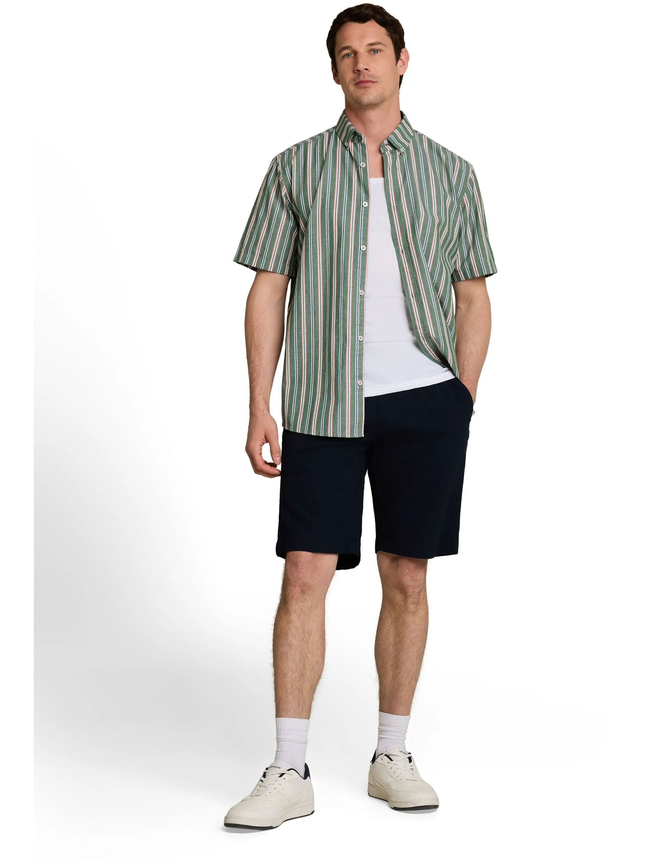 Tom Tailor 1050951 colorful striped oxford shirt Grün 926459 40208 4