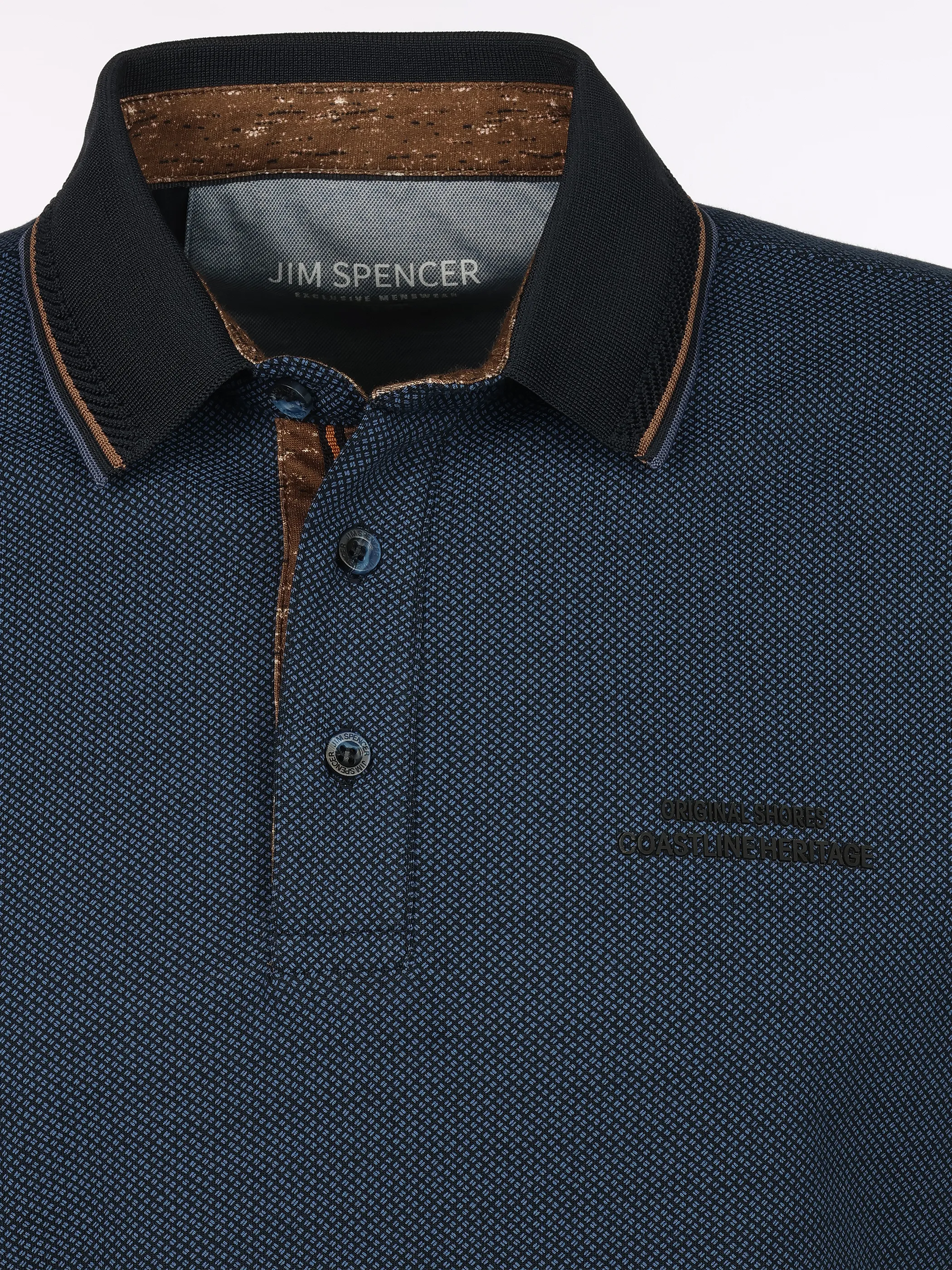 Jim Spencer He. Poloshirt 1/2 Arm print Blau 928818 BLUE 3