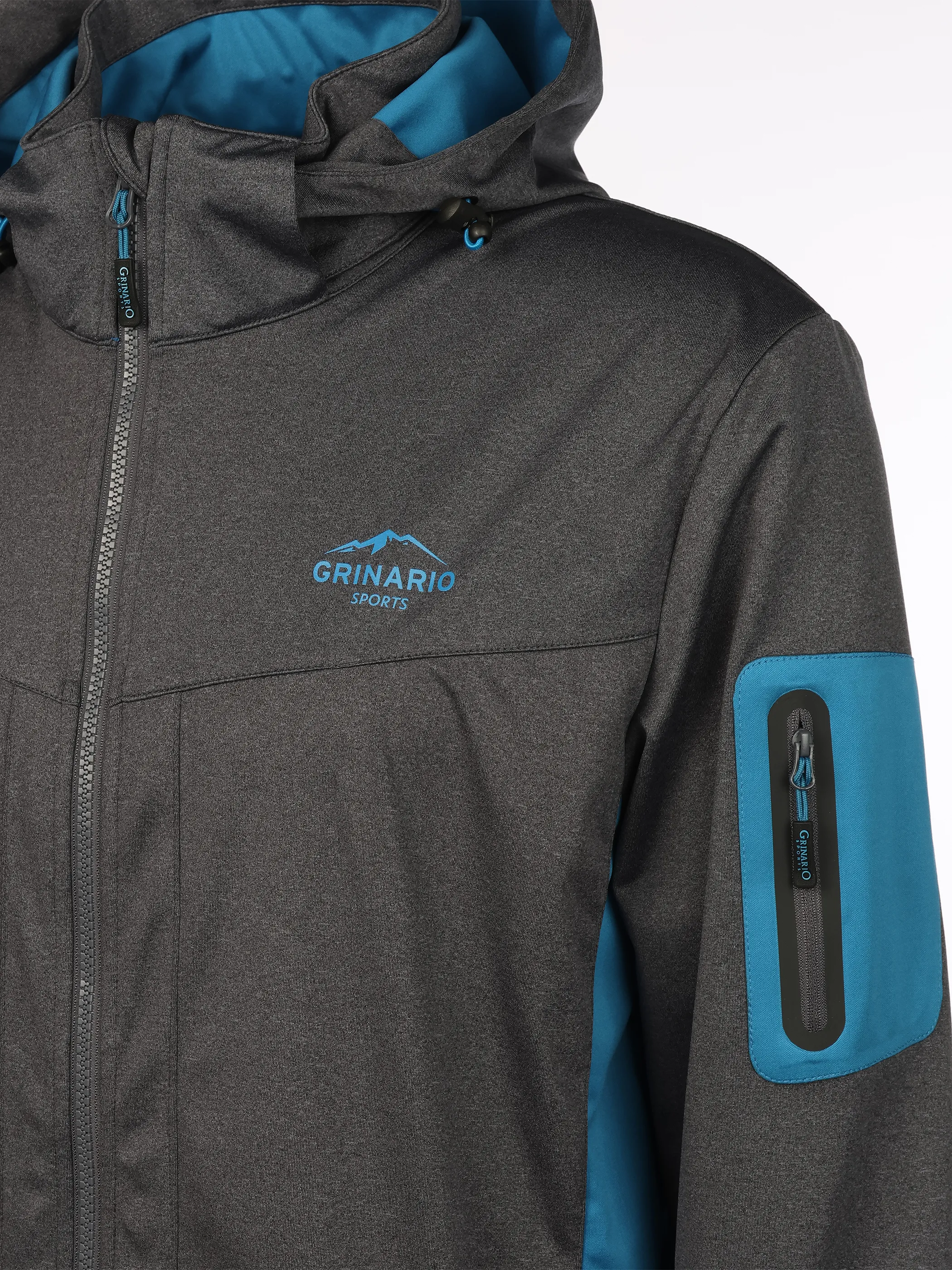 Grinario Sports He-Softshelljacke light, m. abnehm. Kapuze, Grau 921005 ANTHRA 4