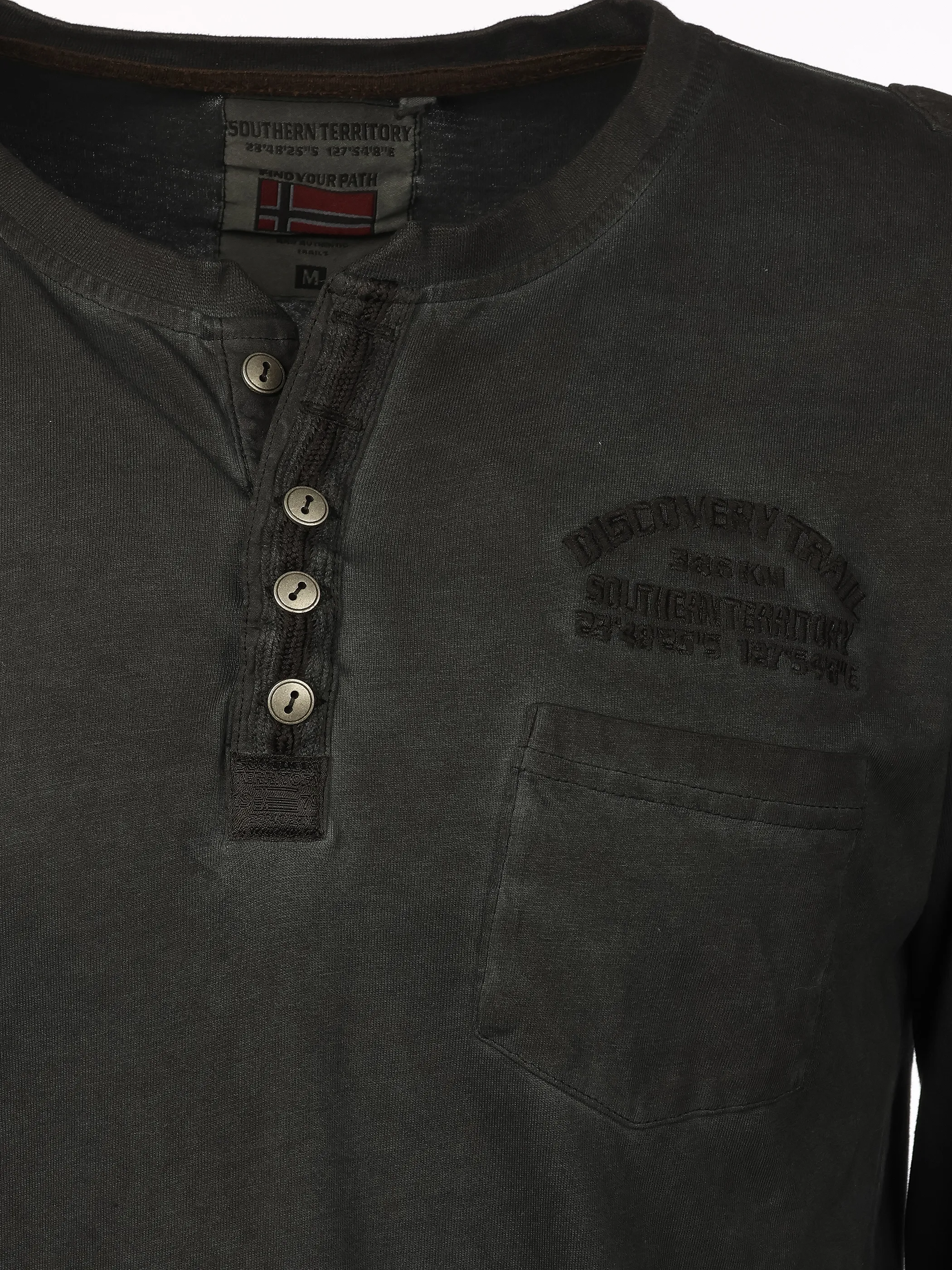 Southern Territory He. Henleyshirt 1/1 Arm washer Schwarz 918374 SCHWARZ 3