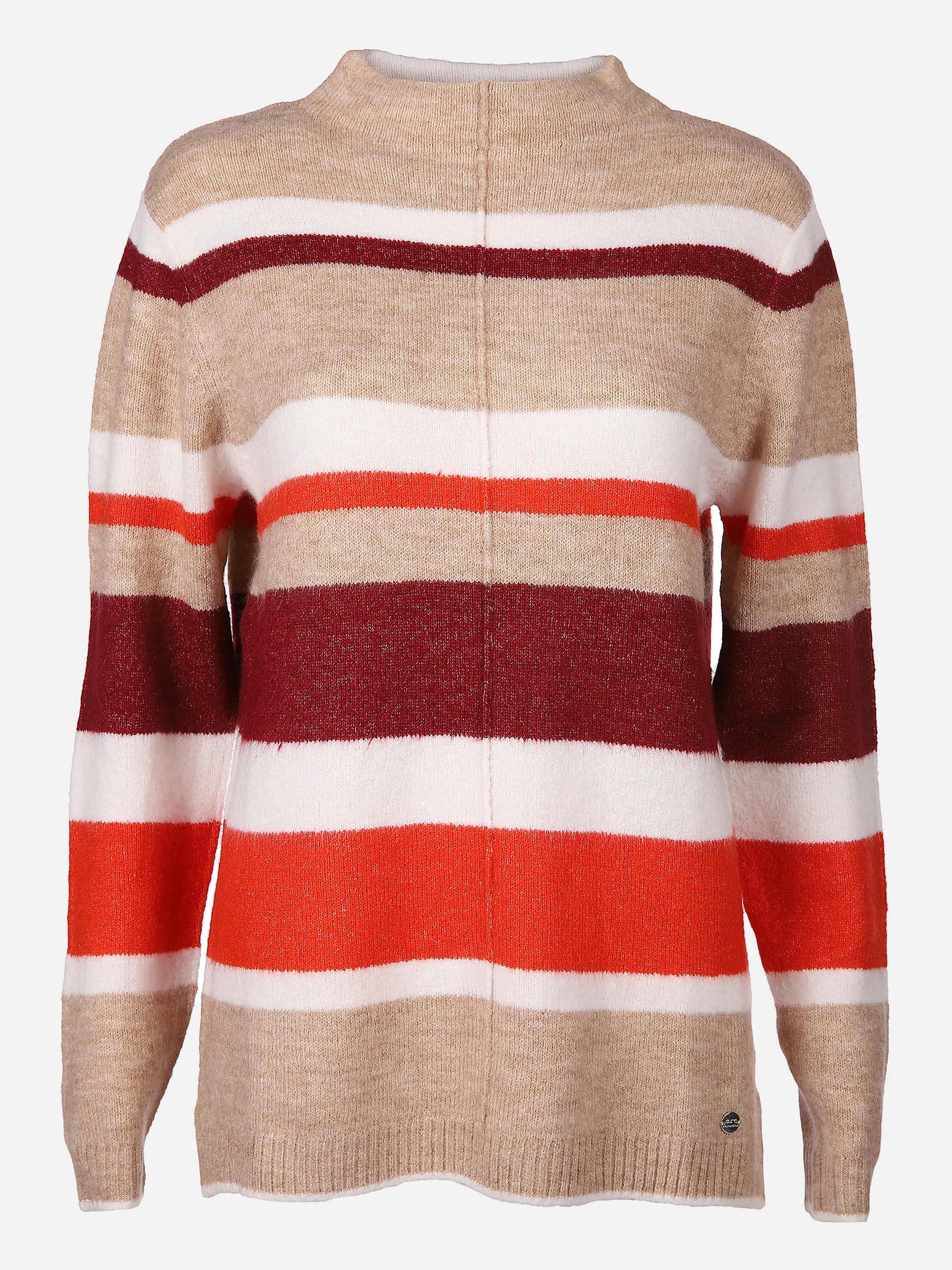 SURE Collection Da-Streifenpullover m. Stehkra Rot 844675 BURGUND ME 1