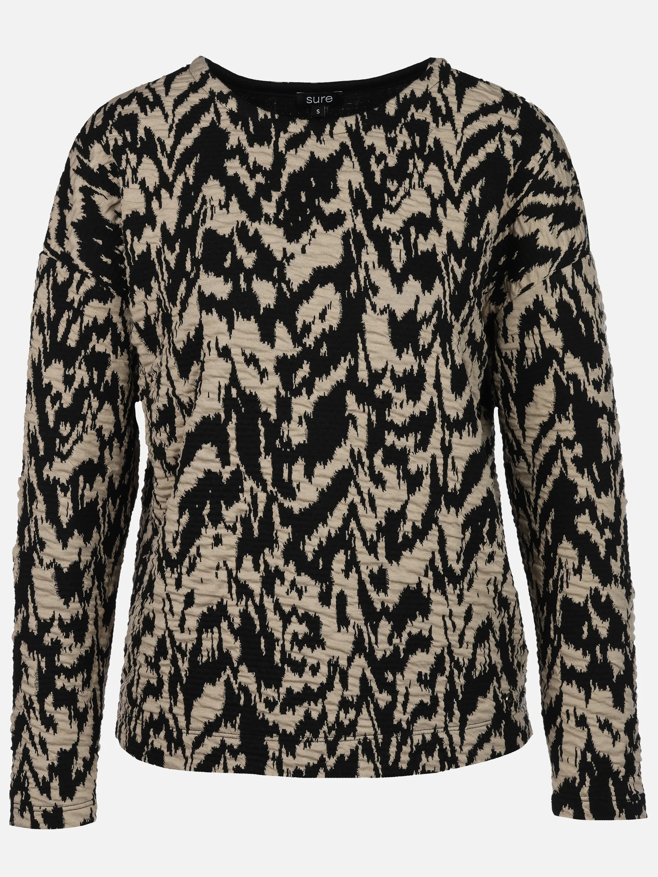 Sure Da-Struktur-Jacquard Sweatshirt Schwarz 921070 MOONBEAM 1