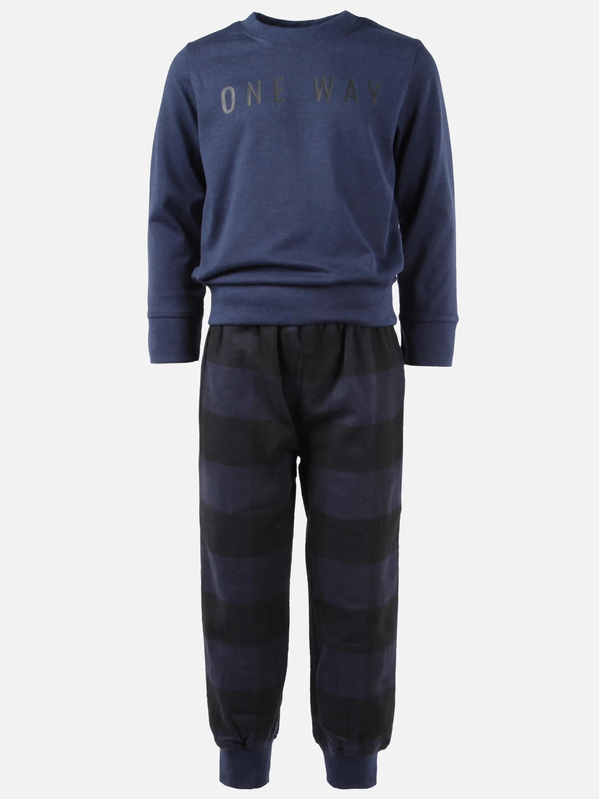 One Way Mini Boys Pyjama Flanell Karo Blau 929621 BLAU 1