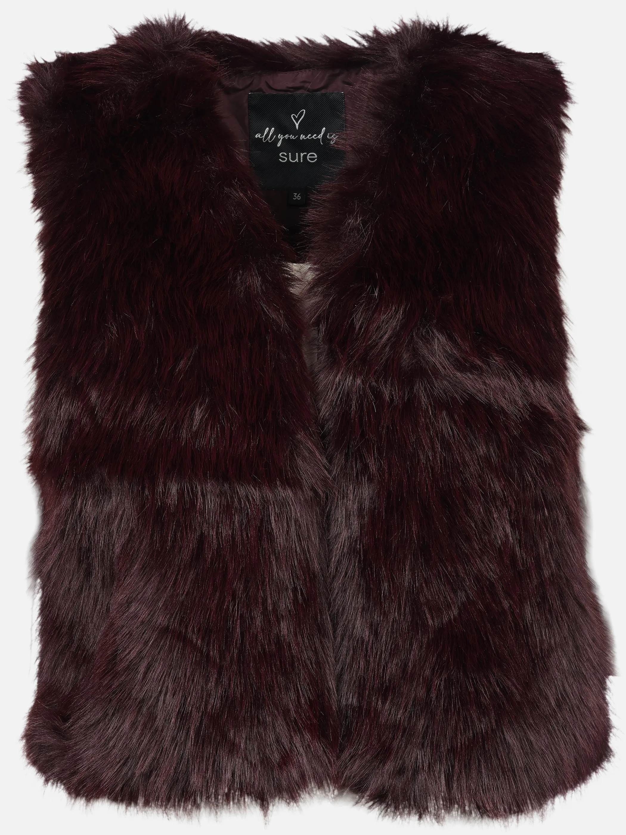 Sure Da. Kunstfellweste Rot 929569 BORDEAUX 1