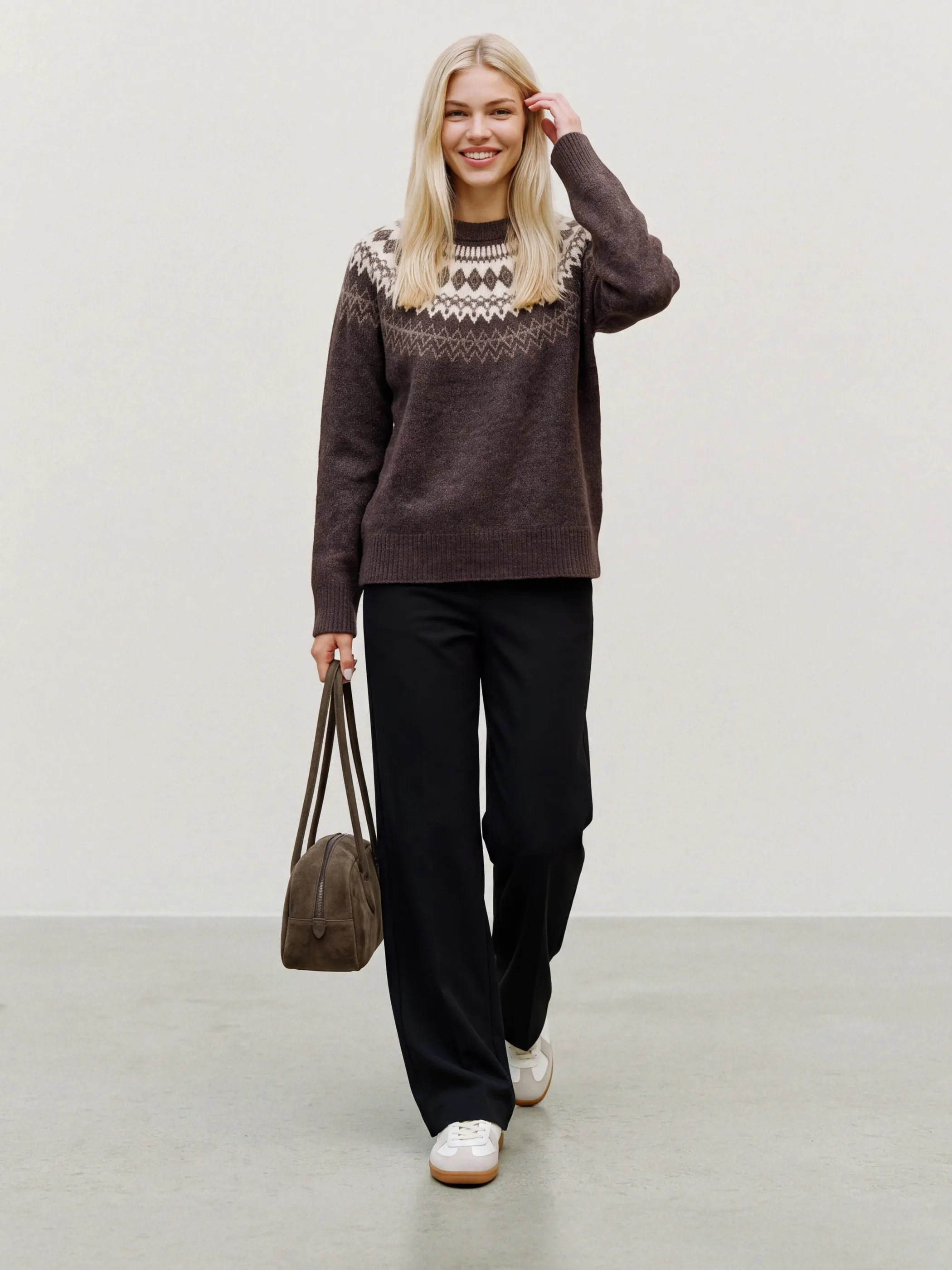 Vero Moda 10296978 VMSIMONE LS NORDIC PU Braun 896646 297957027 1