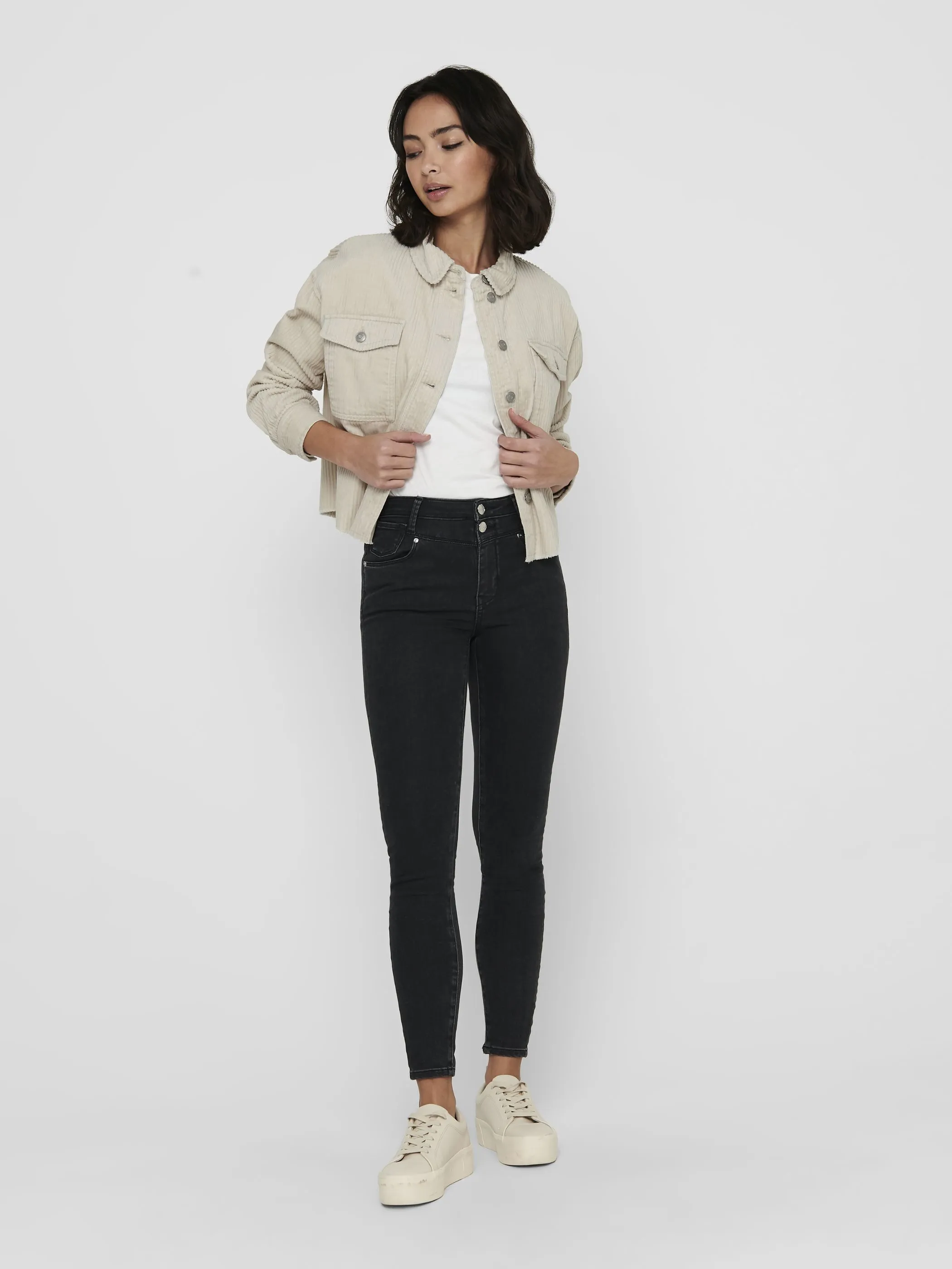 Only 15222456 ONLMARINA-ENY LIFE L/S CORD JACKET Beige 913013 189959 4