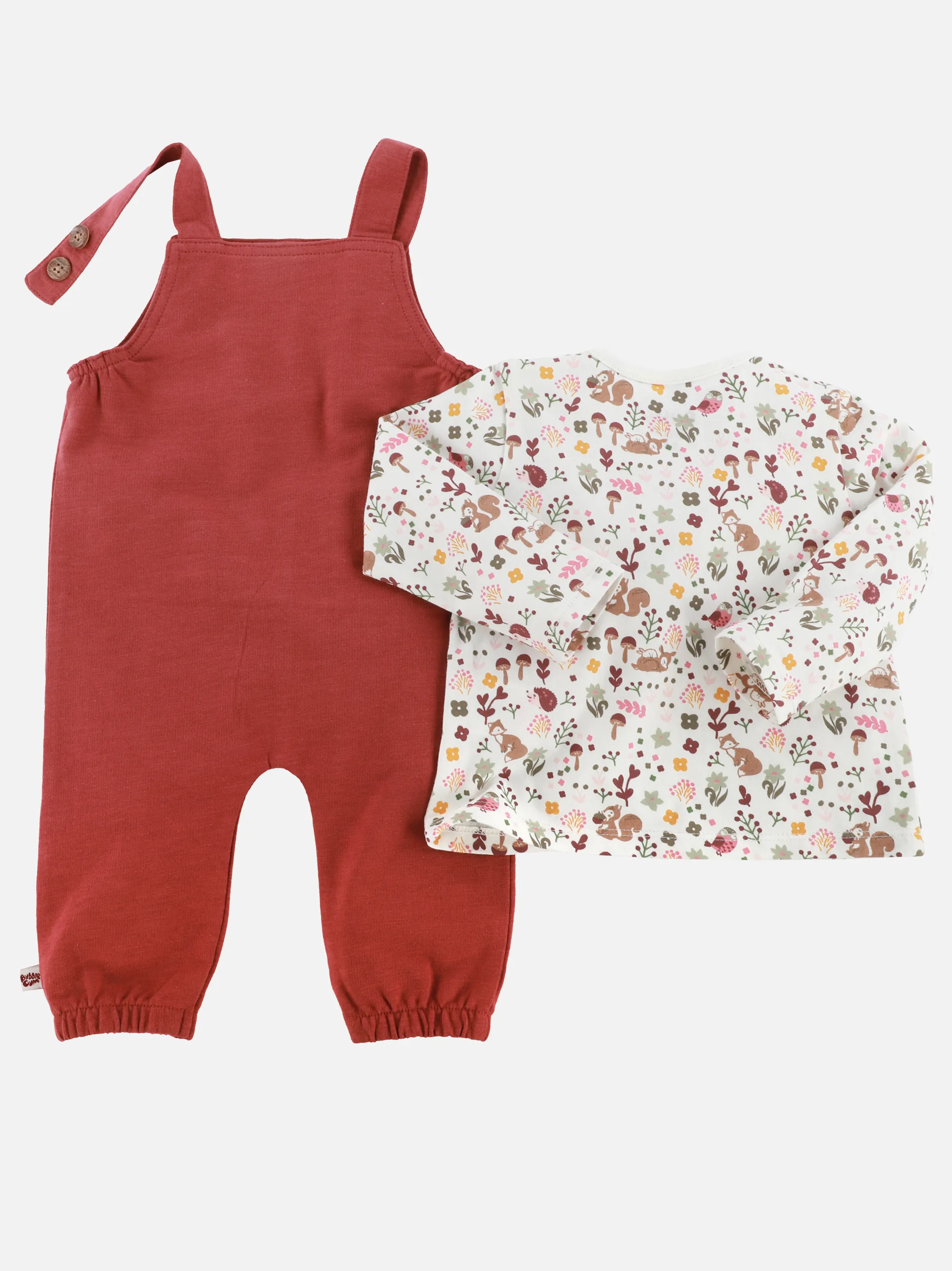 Bubble Gum BM Strampler Set in bordeaux mit AOP Longsleeve Rot 899535 BORDEA 2