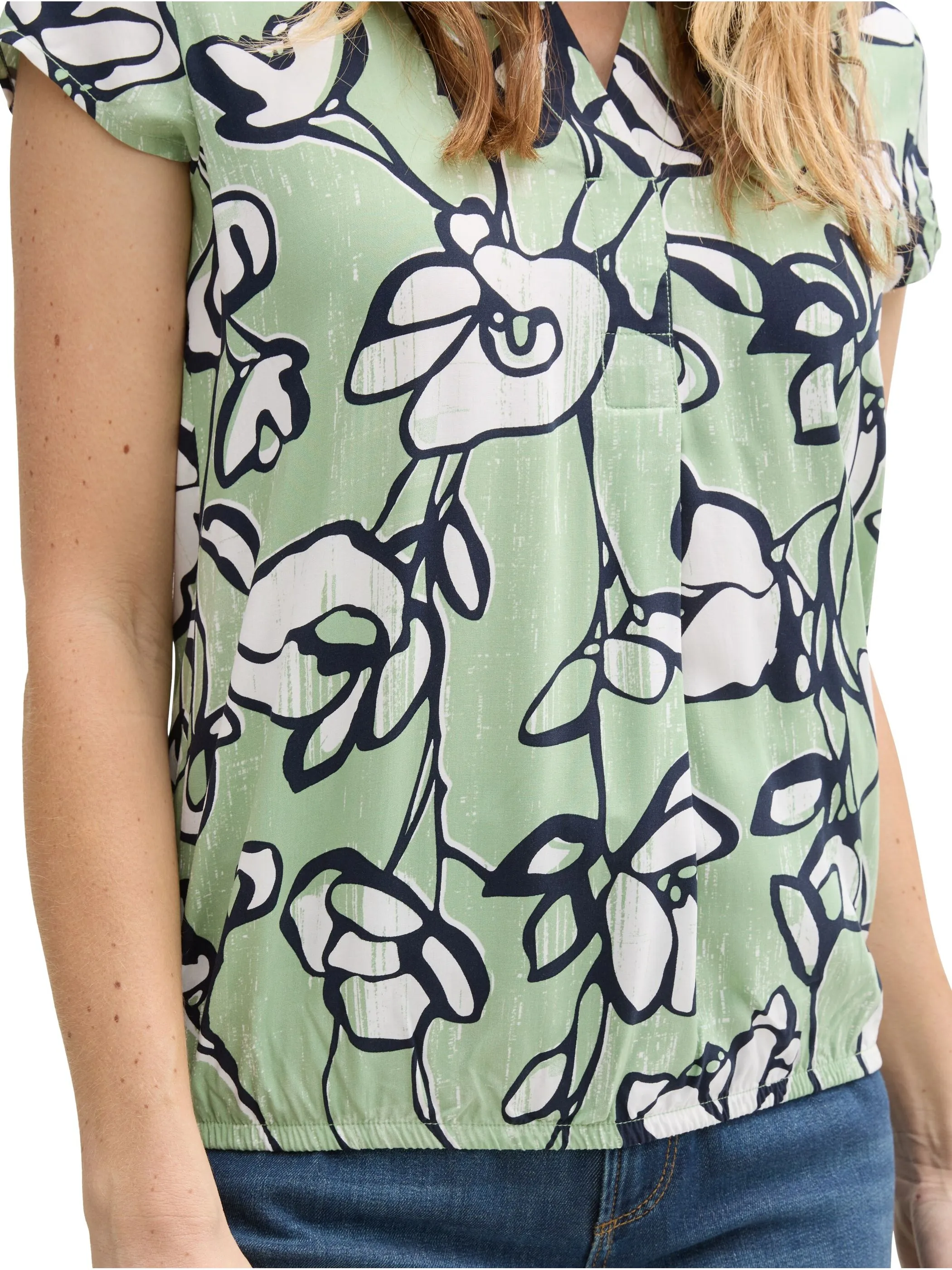 Tom Tailor 1045238 NOS blouse printed shortsleeve Grün 905962 37120 4 Tom Tailor 1045238 NOS blouse printed shortsleeve Grün 905962 37120 4