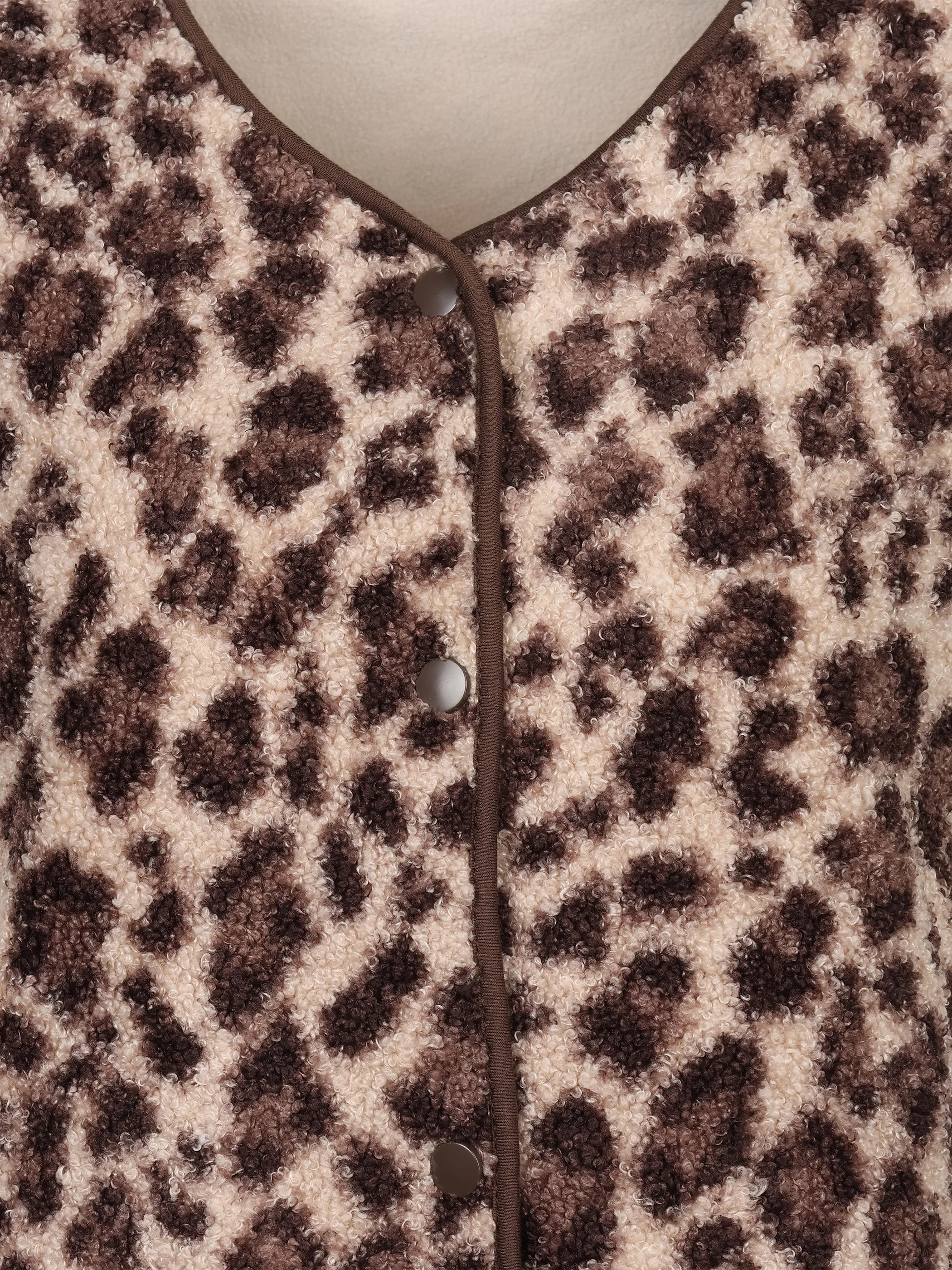 Sure Da. Teddy Fleece Weste m. Leoprint Weiß 928446 STAR WHITE 3