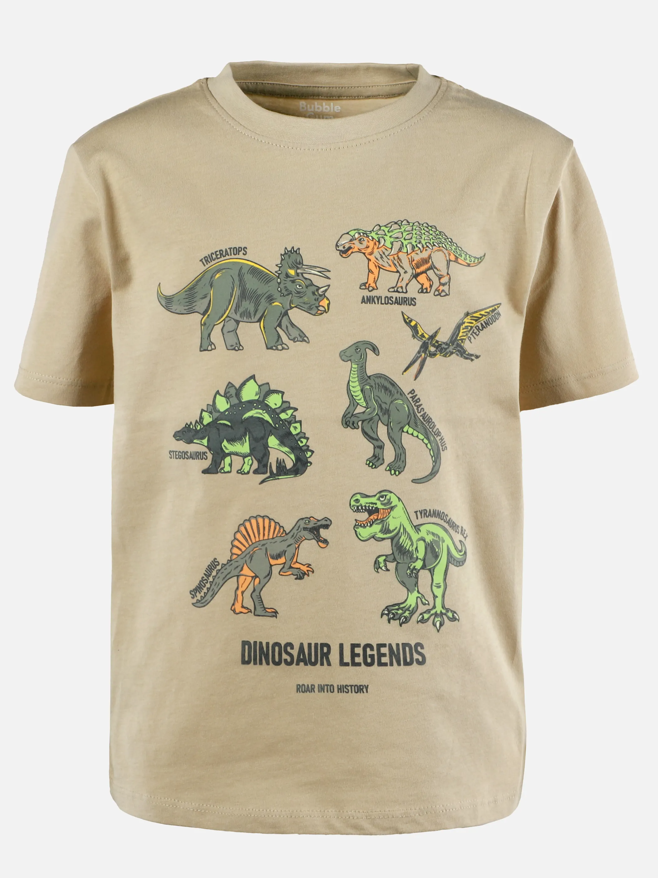 Bubble Gum KJ T-Shirt mit Glow in the Dark Dinofrontprint Beige 905583 BEIGE 1