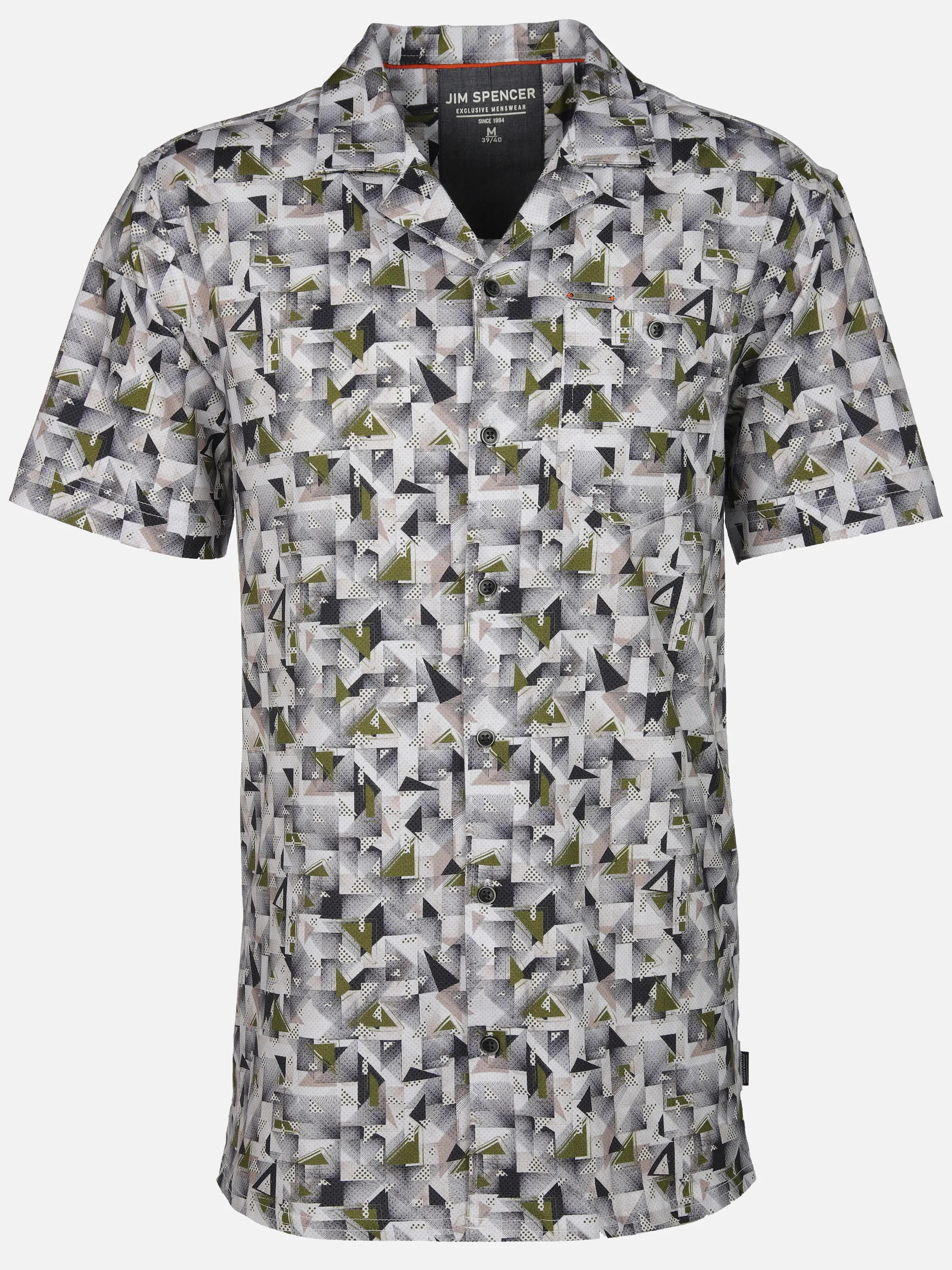 Jim Spencer He. Resorthemd 1/2 Arm allover Print Oliv 908354 OLIVE 1