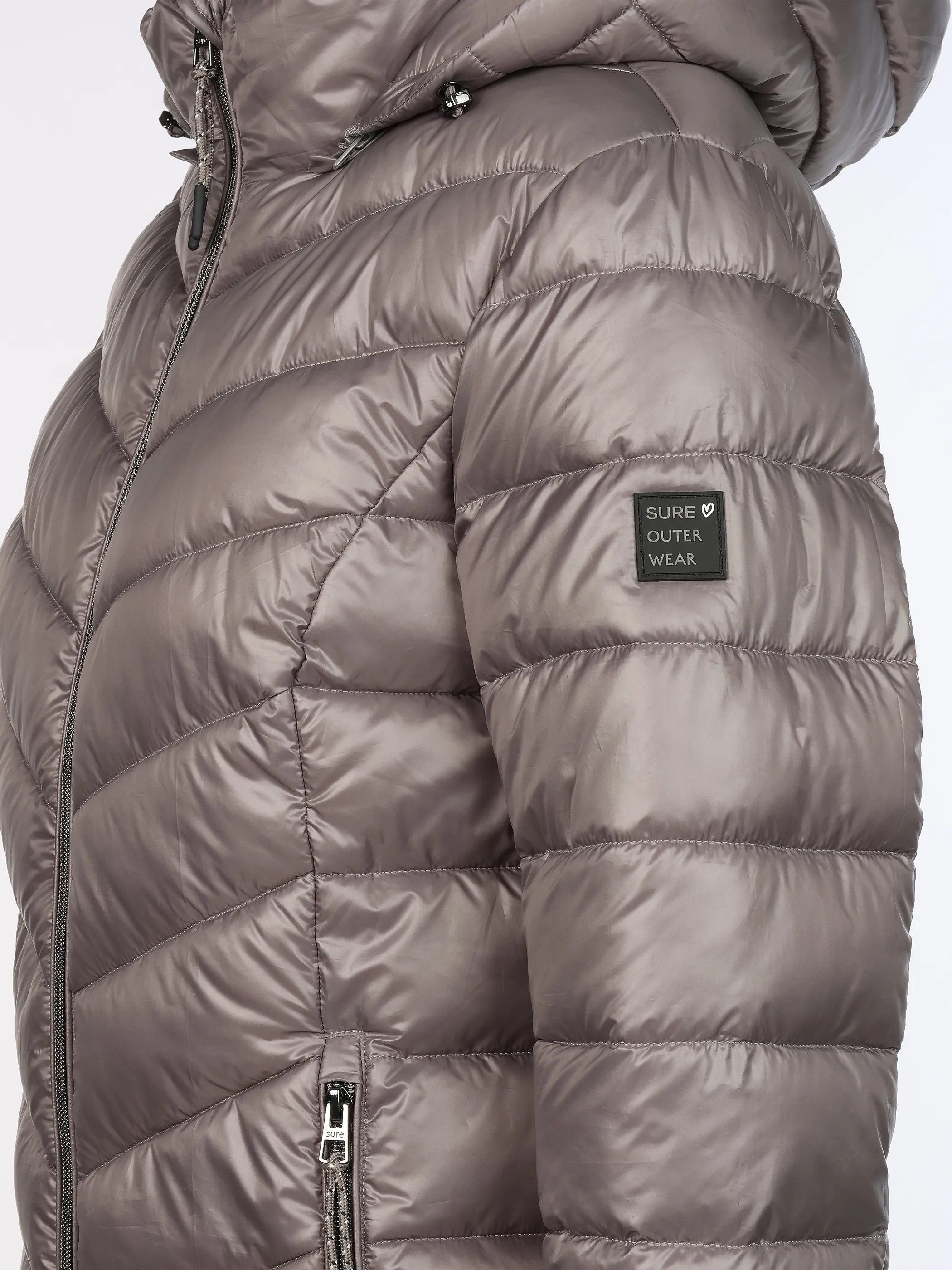 Sure Da. Steppjacke mit abnehmbarer Kapuze Grau 928651 SILVER 4