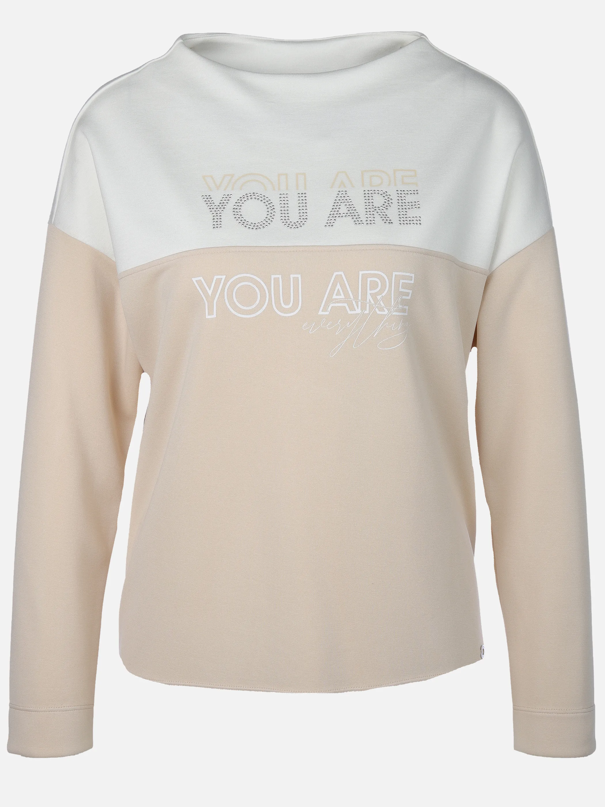 Lisa Tossa Da-Silk Look Sweatshirt Beige 916304 MOONBEAM/C 1