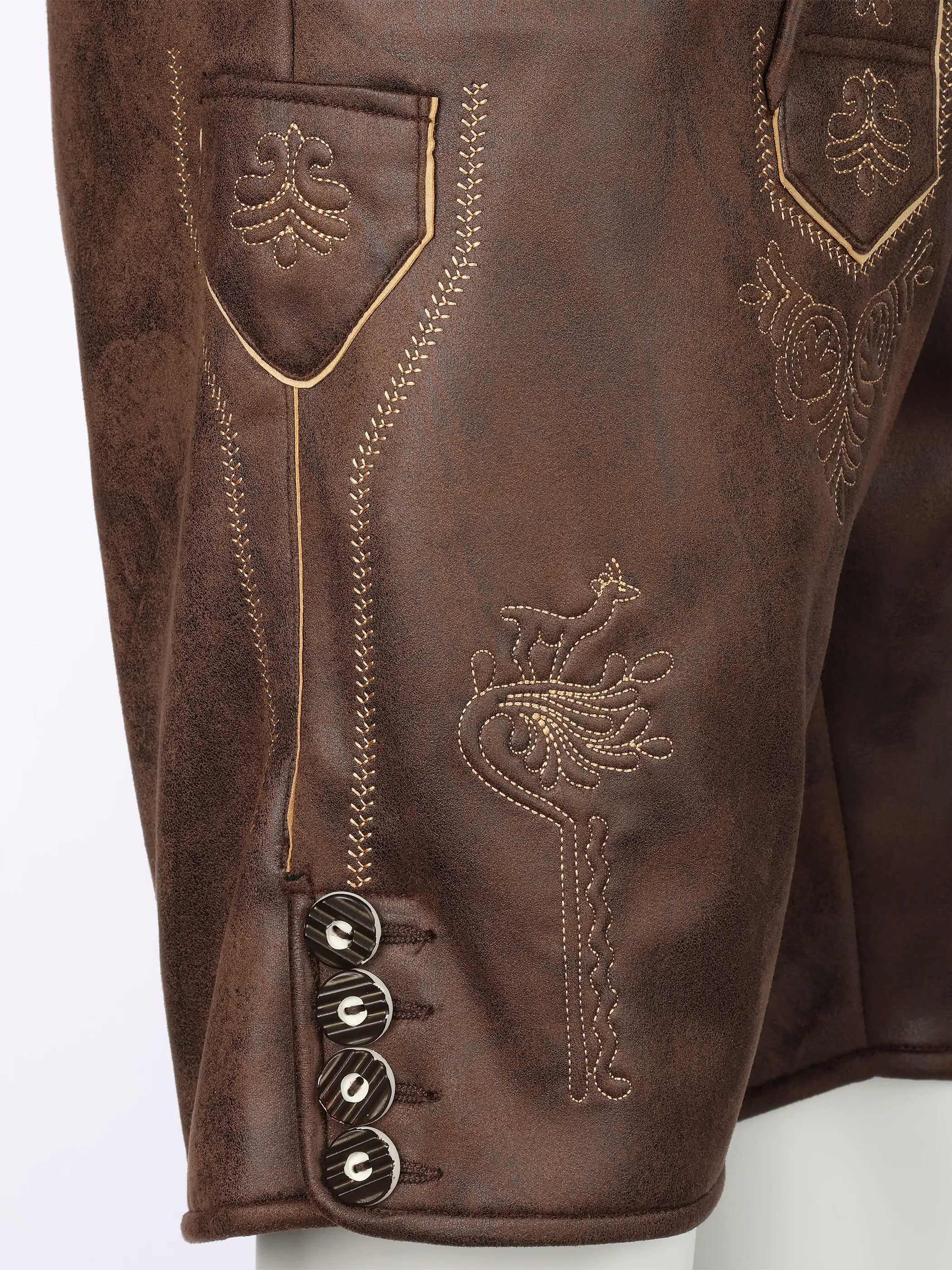 Brandl Tracht He. Trachtenhose PU mit Gürtel Braun 931536 BRAUN 4