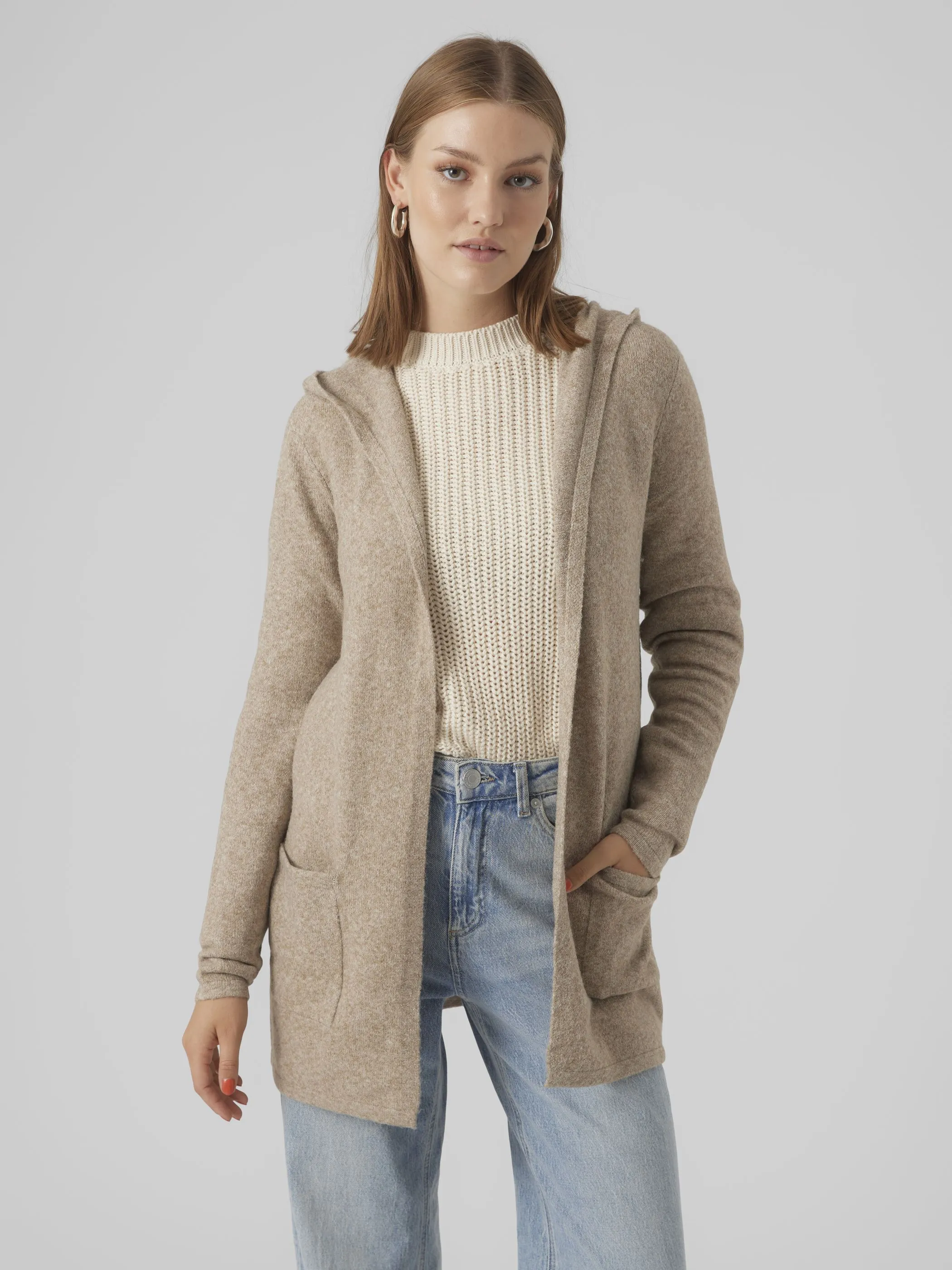 Vero Moda 10235948 VMDOFFY LS OPEN HOOD Braun 837728 253617001 5