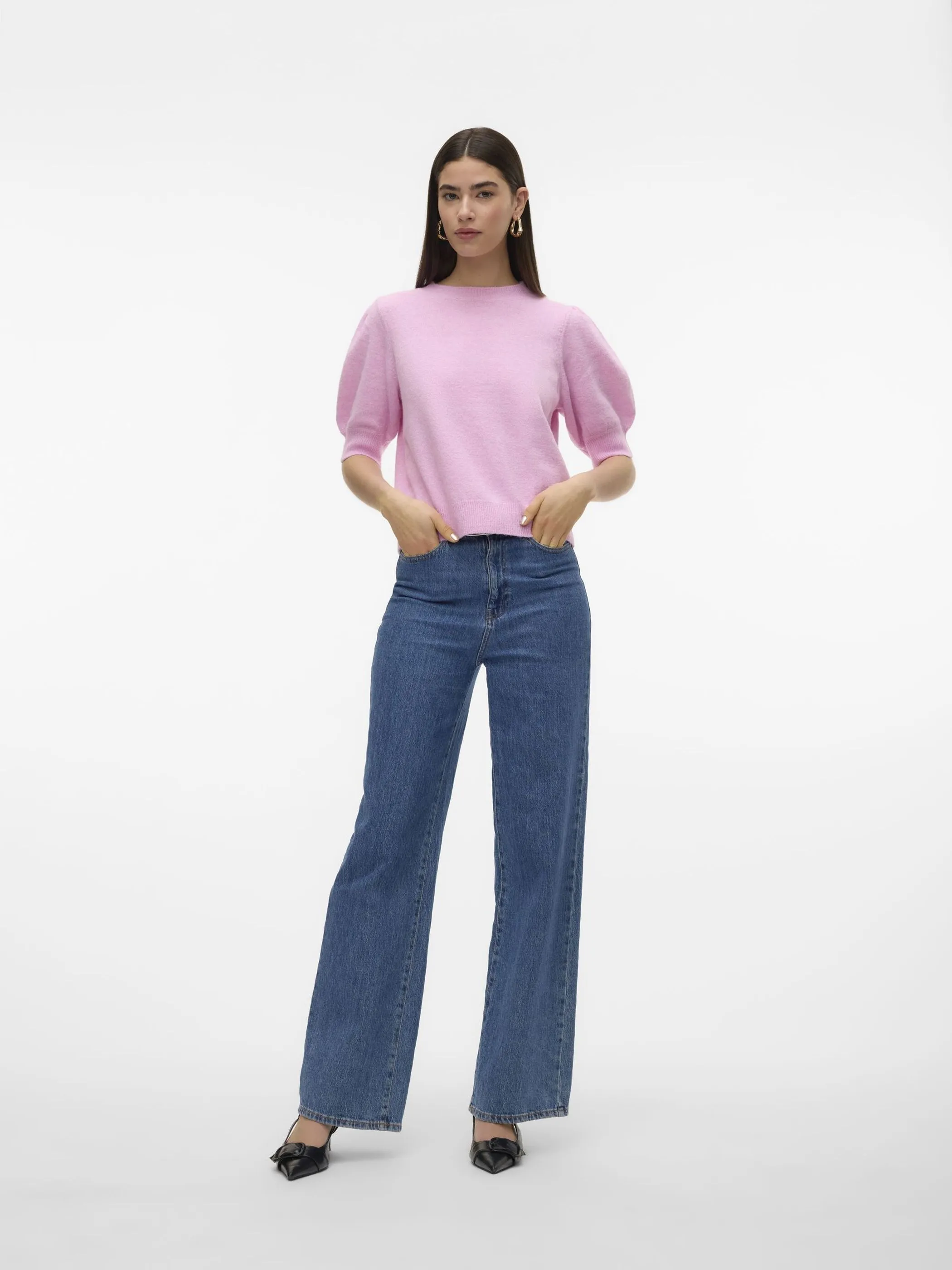 Vero Moda 10278313 VMDOFFY 2/4 O-NECK PU Lila 888449 262715001 4