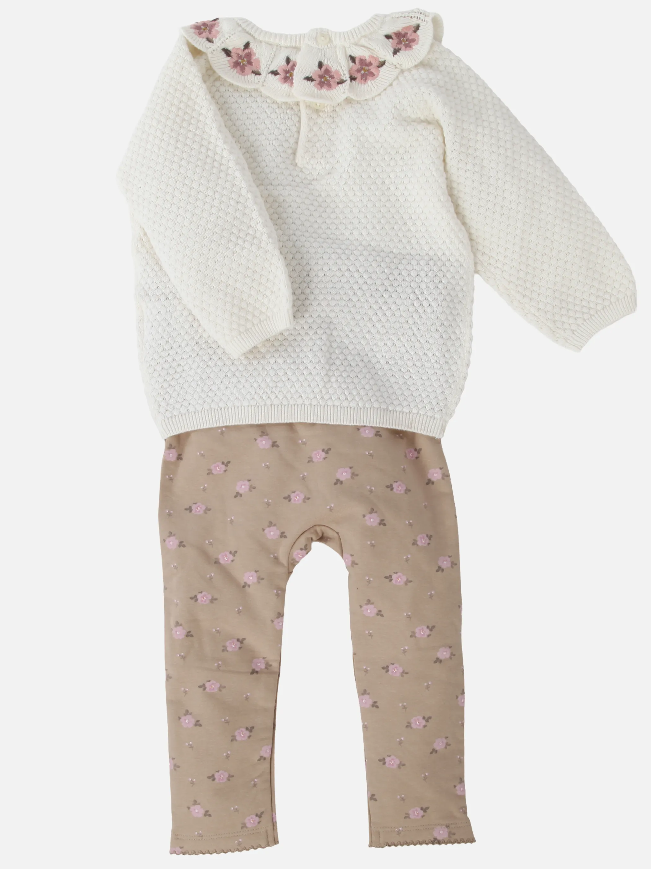 Bubble Gum BM 2pcs Set Strickpulli + Leggings in weiß/braun Weiß 930685 WEIß/BRAUN 2