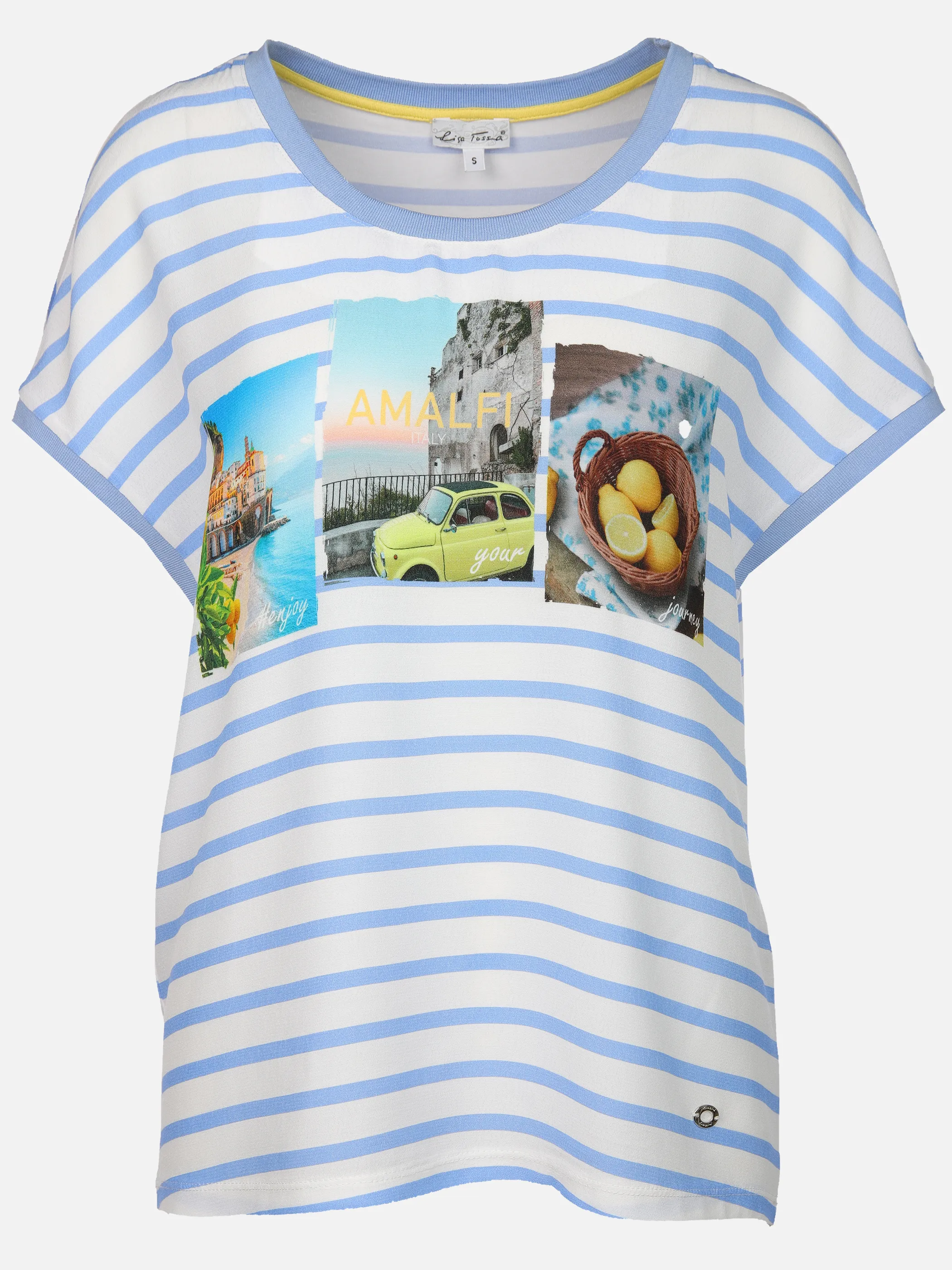 Lisa Tossa Da-Shirt aus Materialmix Blau 908741 DELLA 1 Lisa Tossa Da-Shirt aus Materialmix Blau 908741 DELLA 1