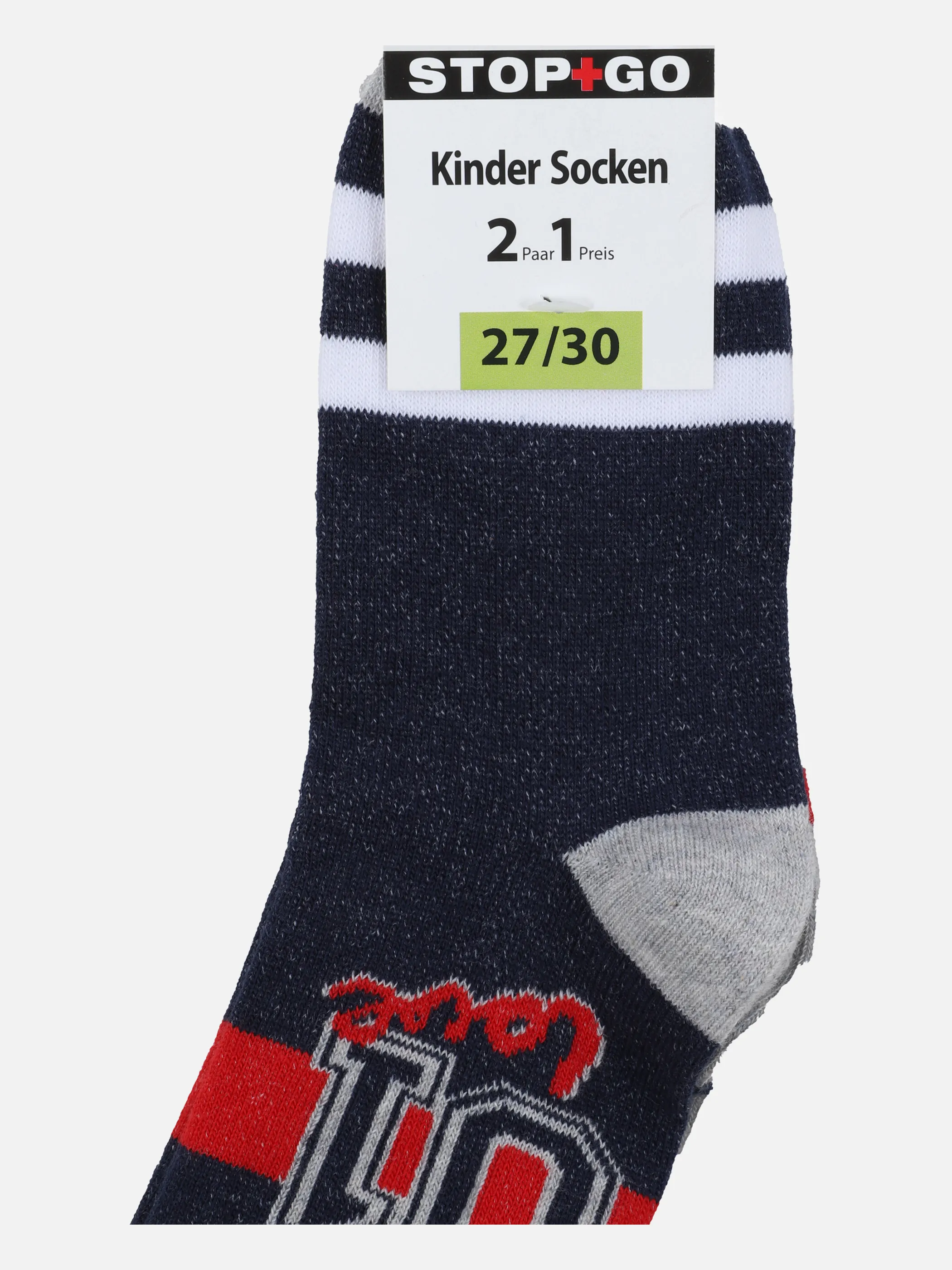 Stop + Go Kn-Socken 2er Pack Blau 853478 MARINE/GRA 3
