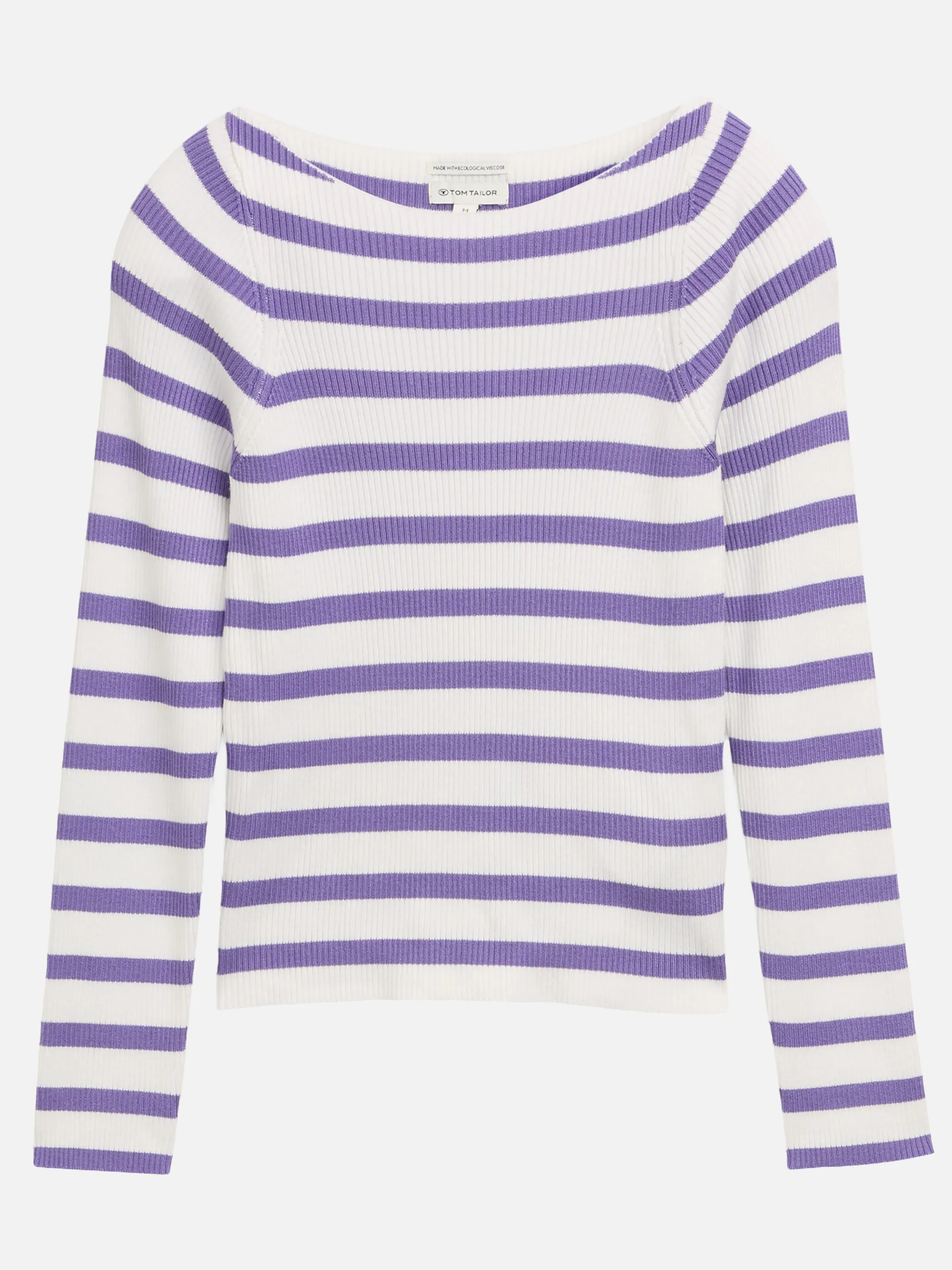 Tom Tailor 1050105 striped boat neck pullover Lila 928008 40480 1