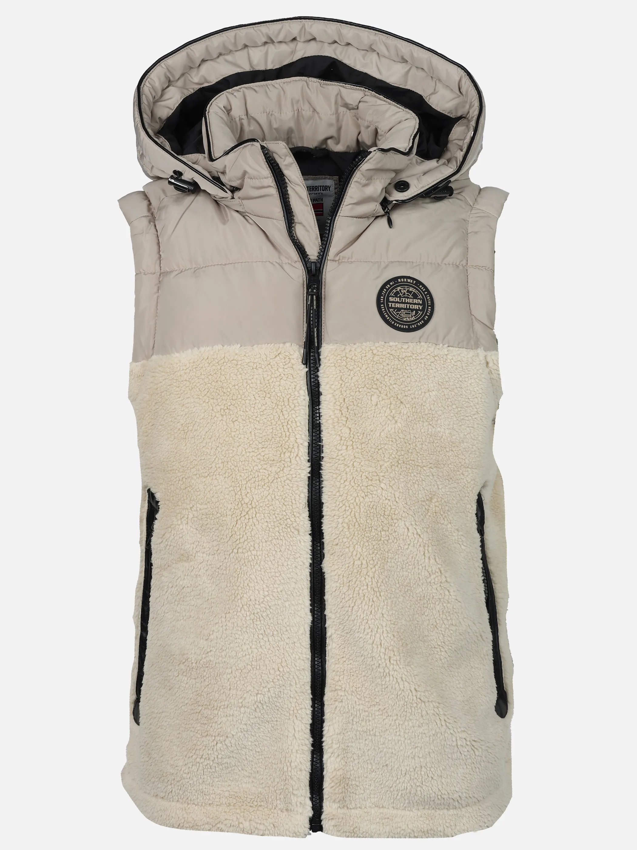 Southern Territory He. Fleeceweste m. Kapuze Beige 915608 0200 1