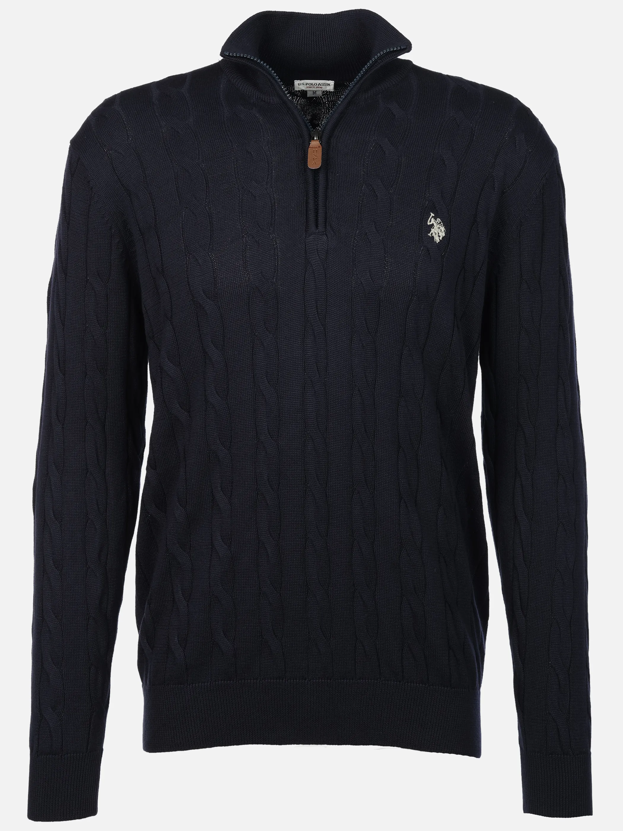U.S. Polo Assn. Pullover Halfzip Zopfmuster Blau 930972 NAVY 379 1