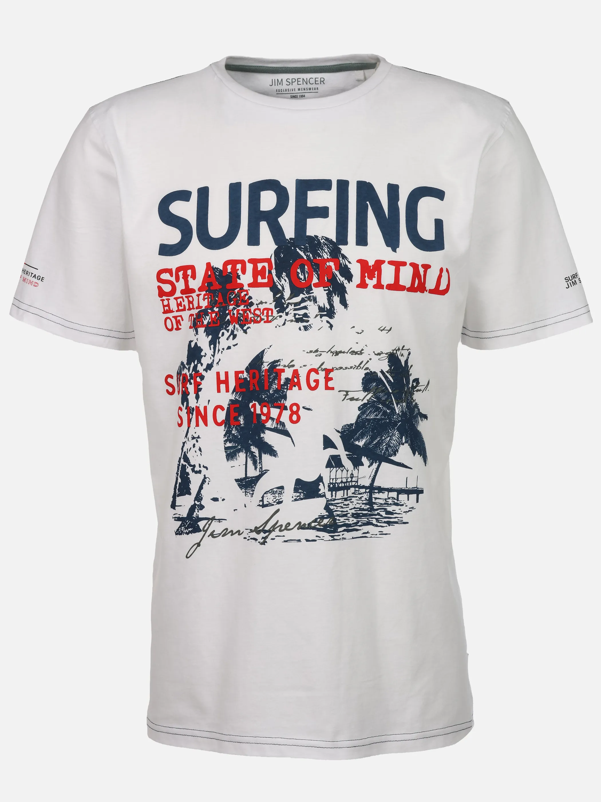 Jim Spencer He. T-Shirt 1/2 Arm print Weiß 926456 WHITE 1