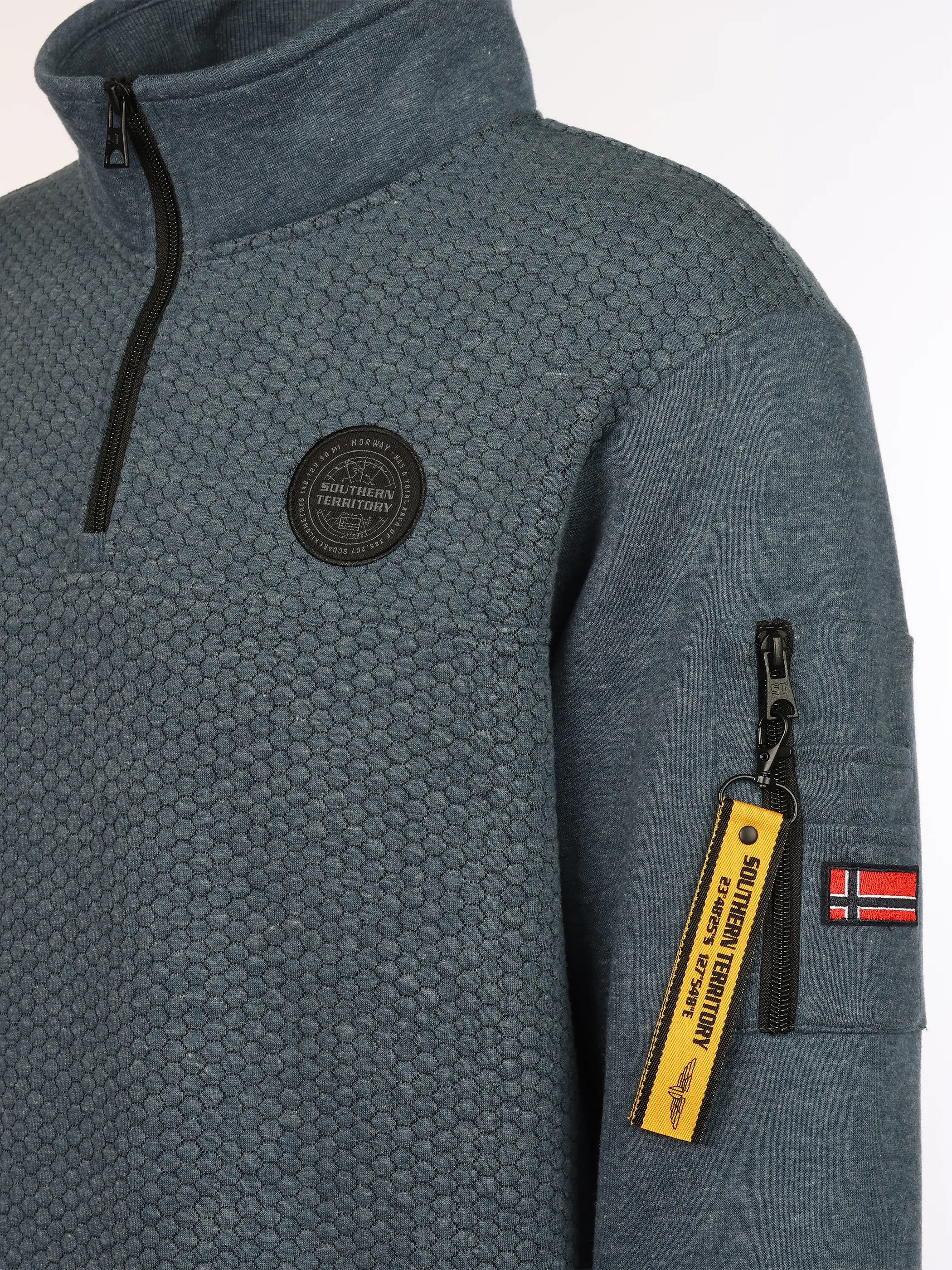 Southern Territory He. Sweattroyer Struktur Batch Blau 931858 DENIM  BL 3