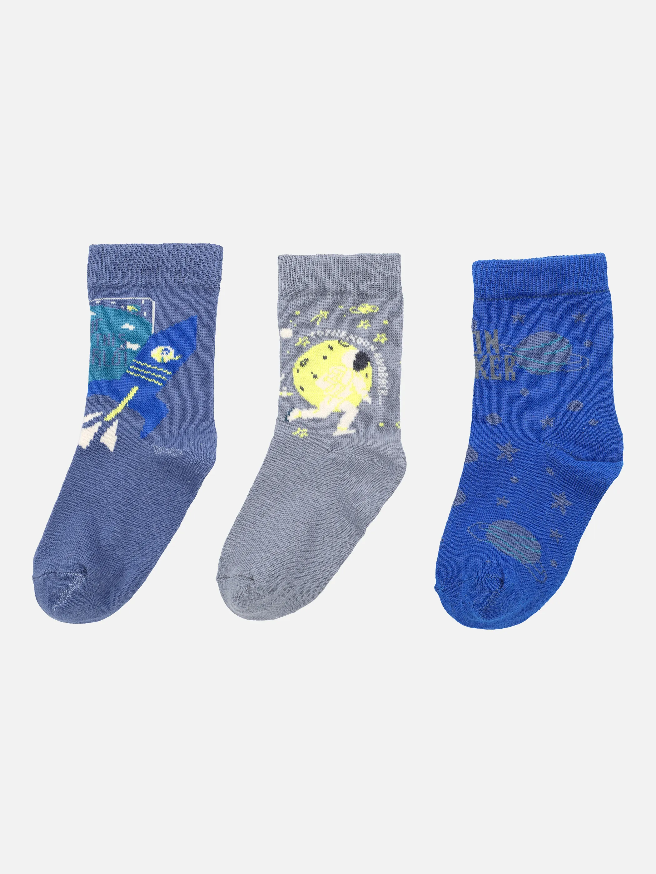 Stop + Go MB Socken 3er Pack Astronaut Blau 863345 BLAU/GRAU 2