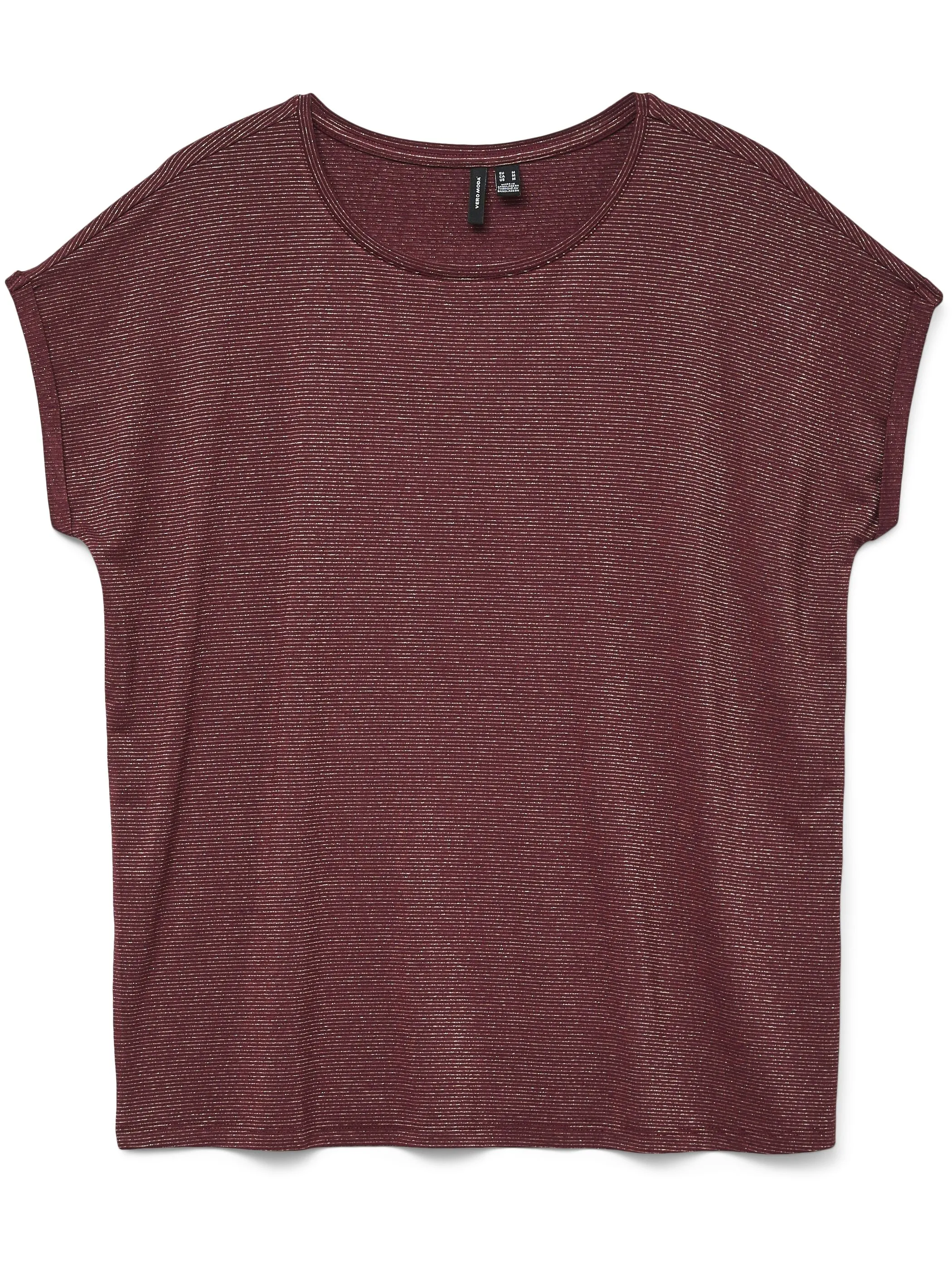 Vero Moda 10250488 VMLAVA GLITTER SS TOP STRIPE Rot 852566 198929003 1