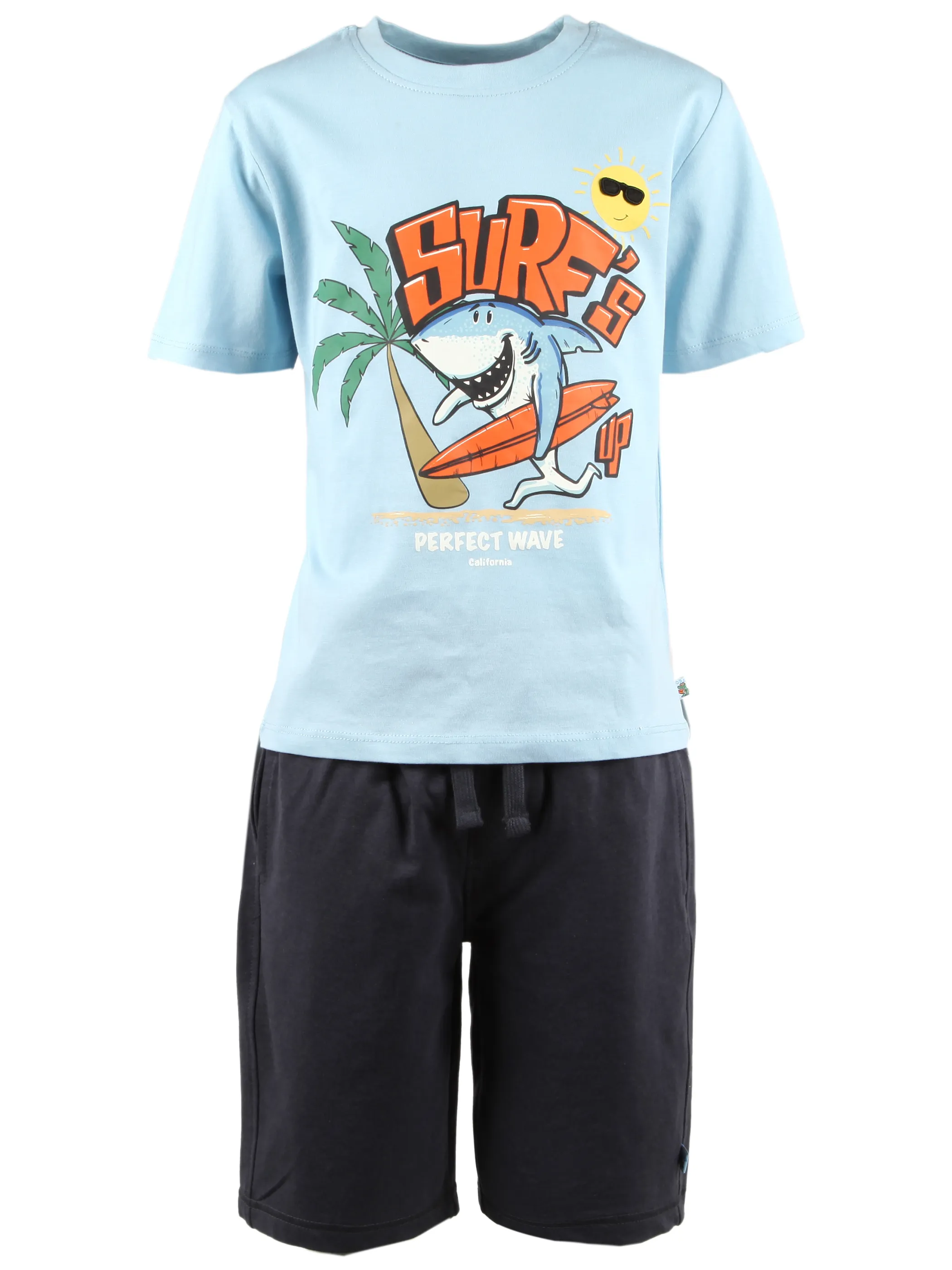 One Way KJ Set T-Shirt + Bermuda in Blau mit Motiv Blau 924840 HELLBLAU 1