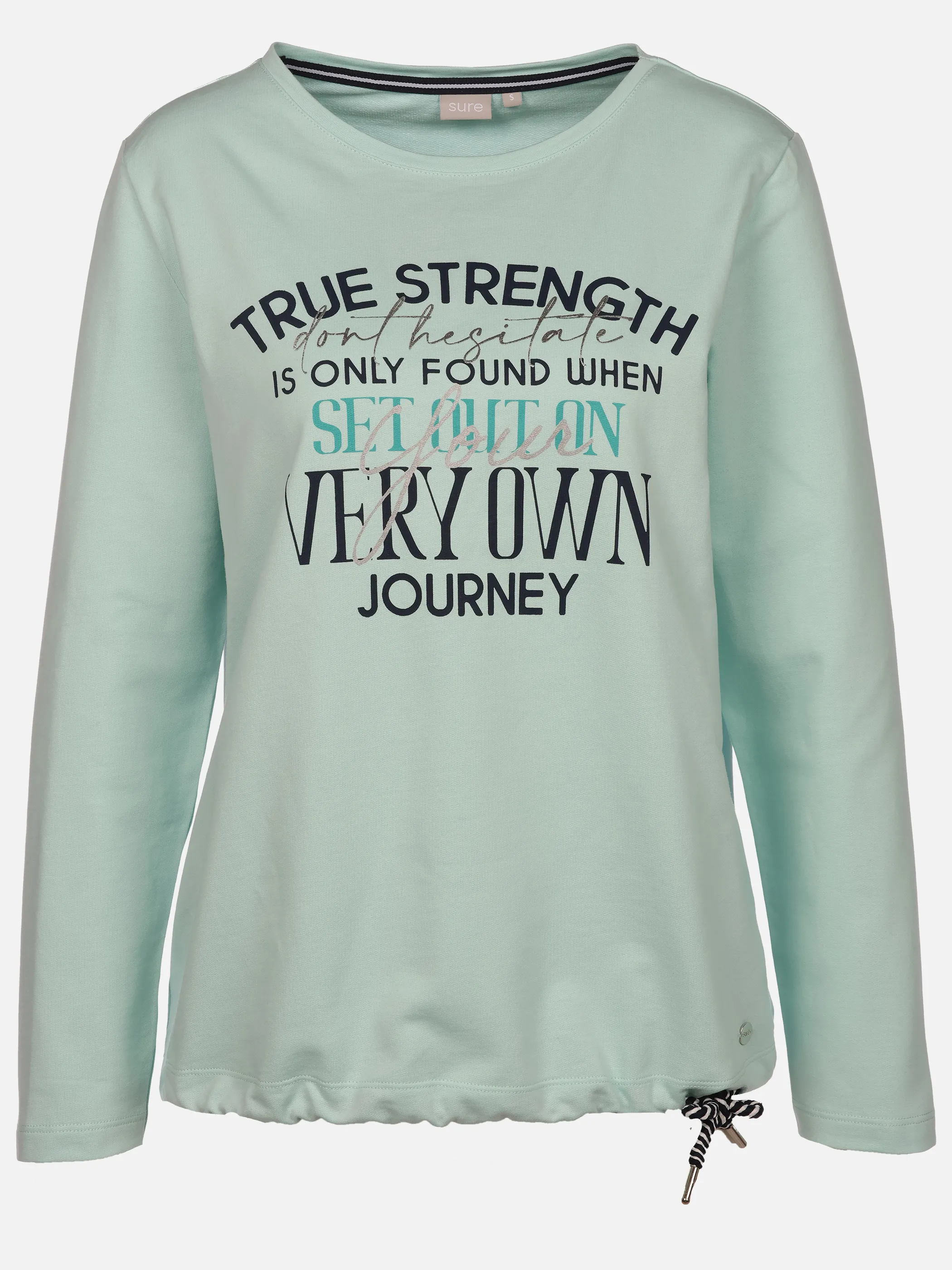 Sure Da-Sweatshirt m. Frontprint Türkis 922473 ICY MONR 1