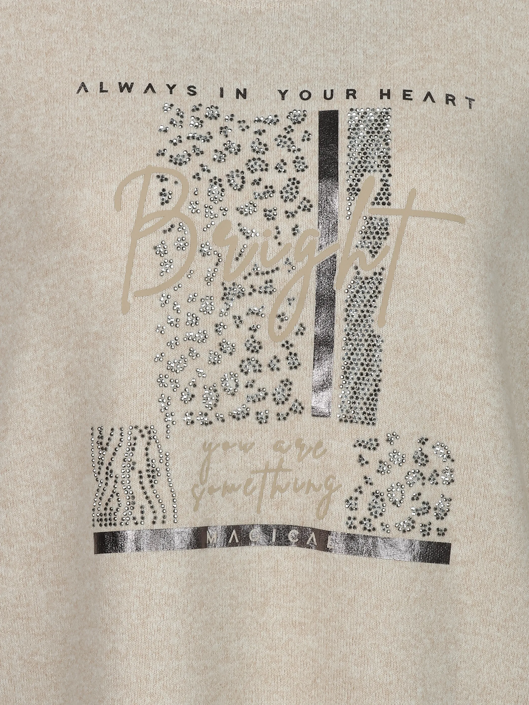 Sure Da. Flausch Shirt m. Frontprint Beige 932334 BEIGE MEL 3