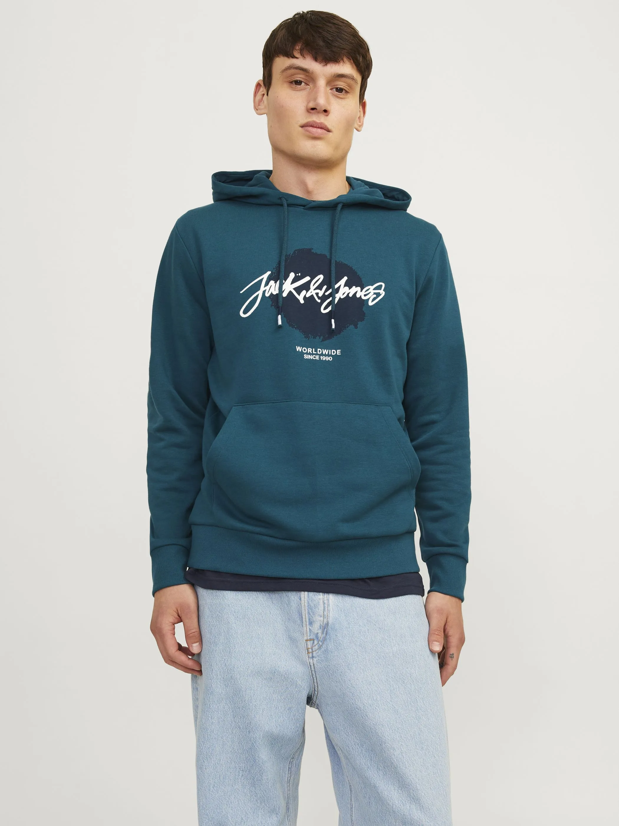 Jack Jones 12256807 JJTILEY SWEAT HOOD LN Grün 898089 176441 2