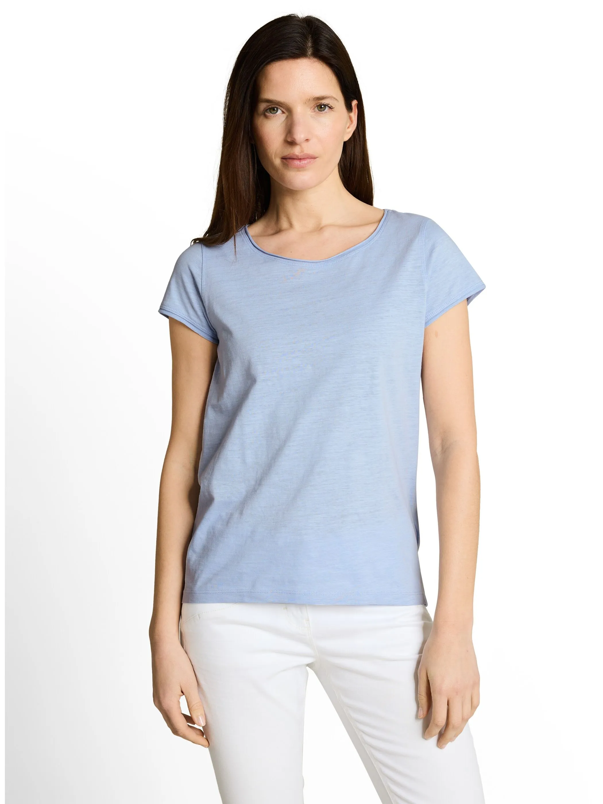 Tom Tailor 1050423 NOS T-shirt slub jersey wide crew Blau 922033 11270 1