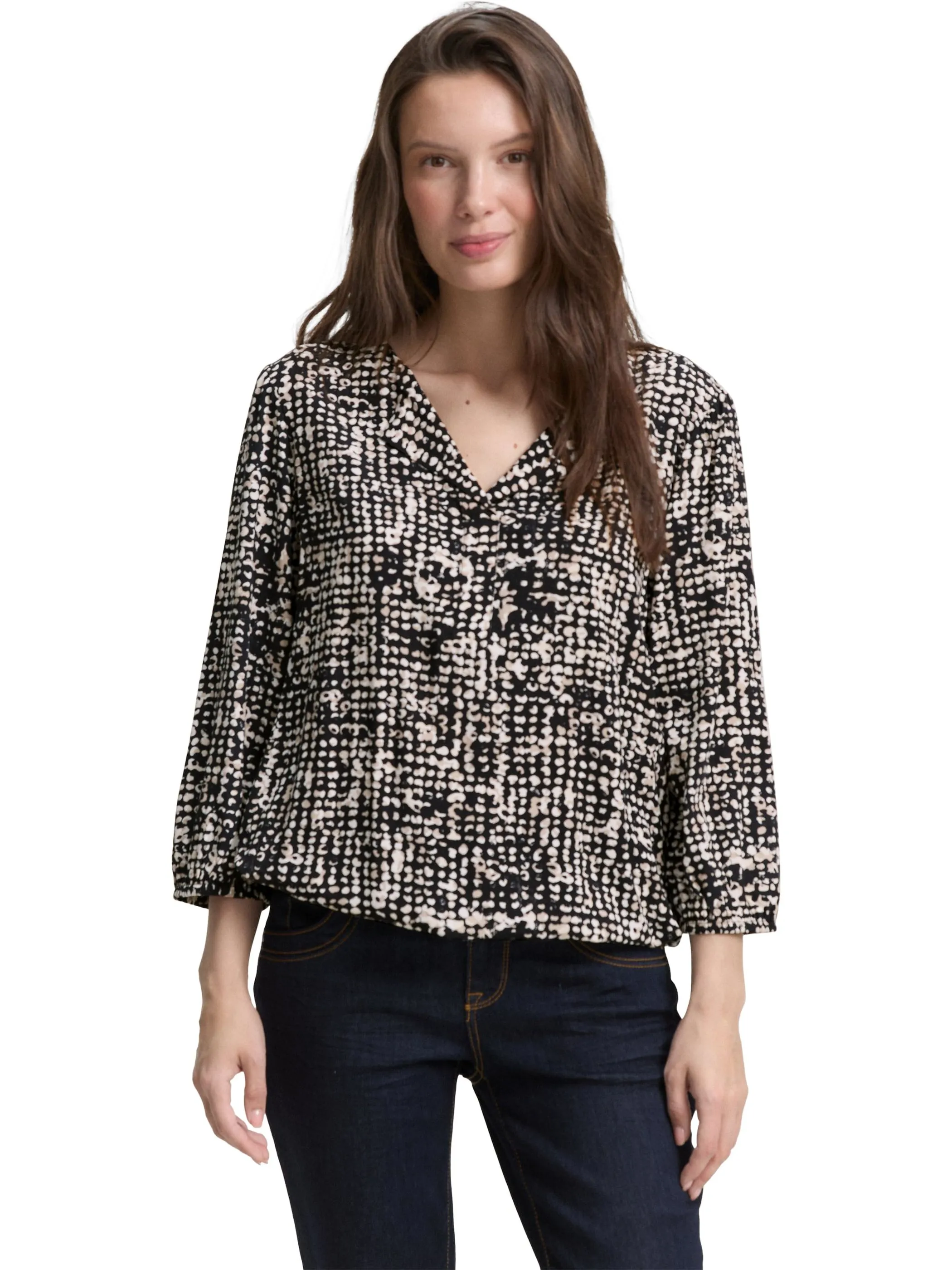 Tom Tailor 1047574 NOS blouse with feminine V-neck Blau 914540 38402 5