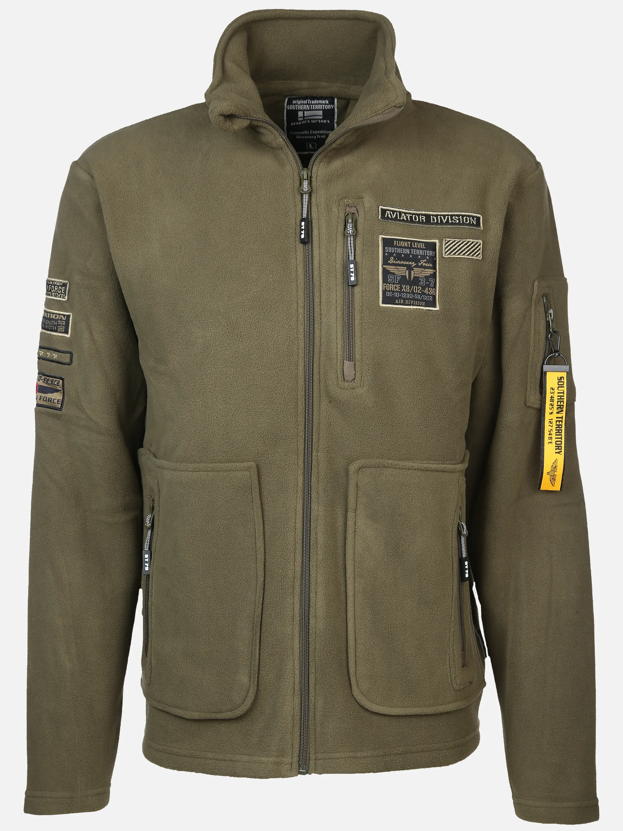 Southern Territory He. Fleecejacke Badges Oliv 900227 OLIVE 1 Southern Territory He. Fleecejacke Badges Oliv 900227 OLIVE 1