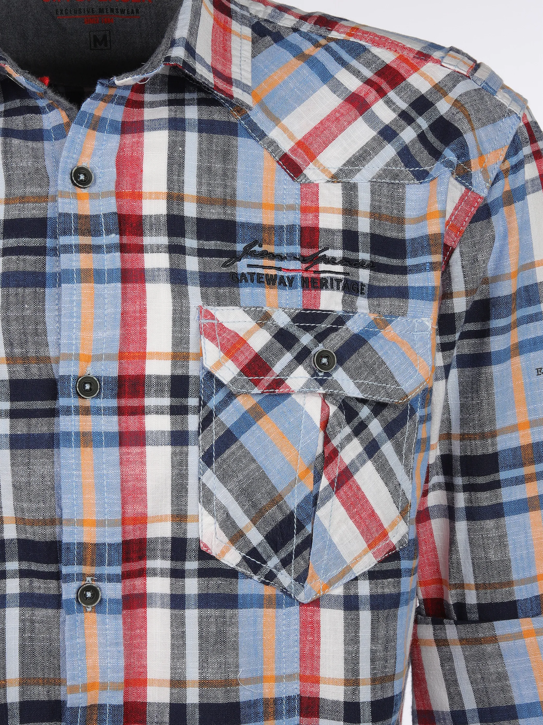 Jim Spencer He. Freizeithemd 1/1 slub Krempelarm Blau 904341 BLUE CHECK 3 Jim Spencer He. Freizeithemd 1/1 slub Krempelarm Blau 904341 BLUE CHECK 3