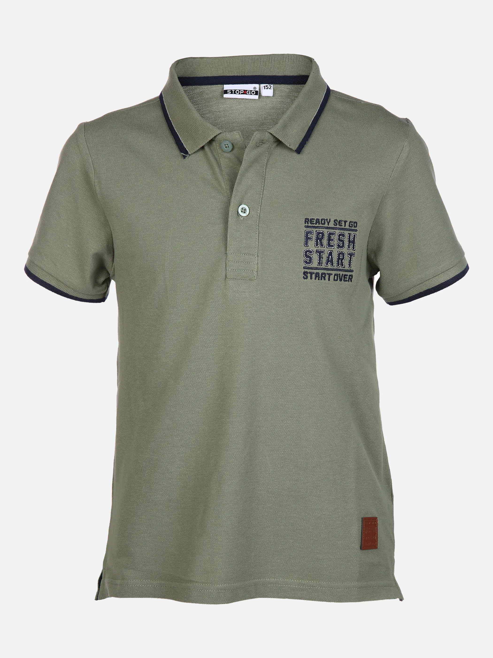 Stop + Go TB Poloshirt in khaki mit Grün 851979 KHAKI 1