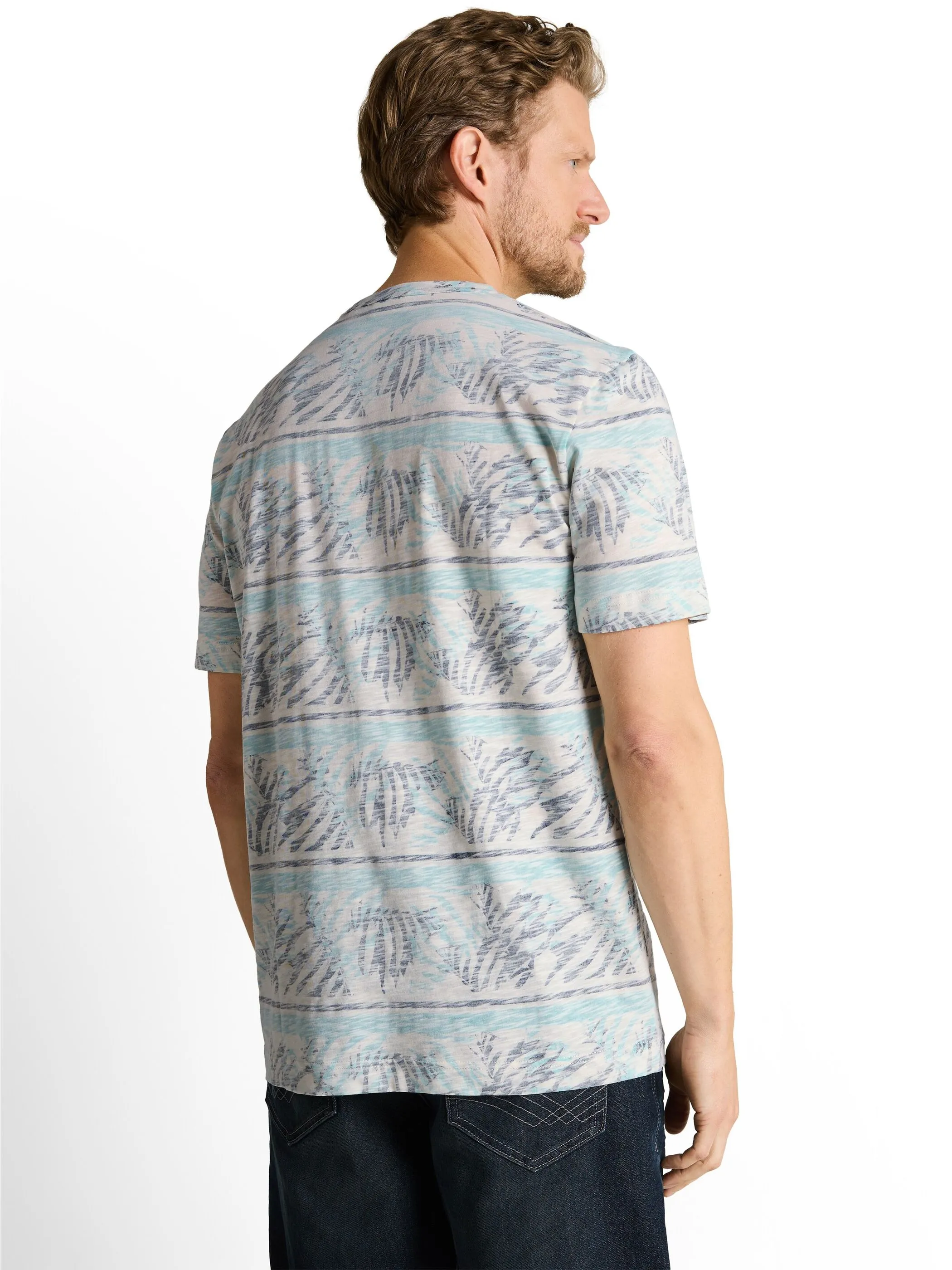 Tom Tailor 1050856 allover inside printed t-shirt Türkis 922121 39824 2