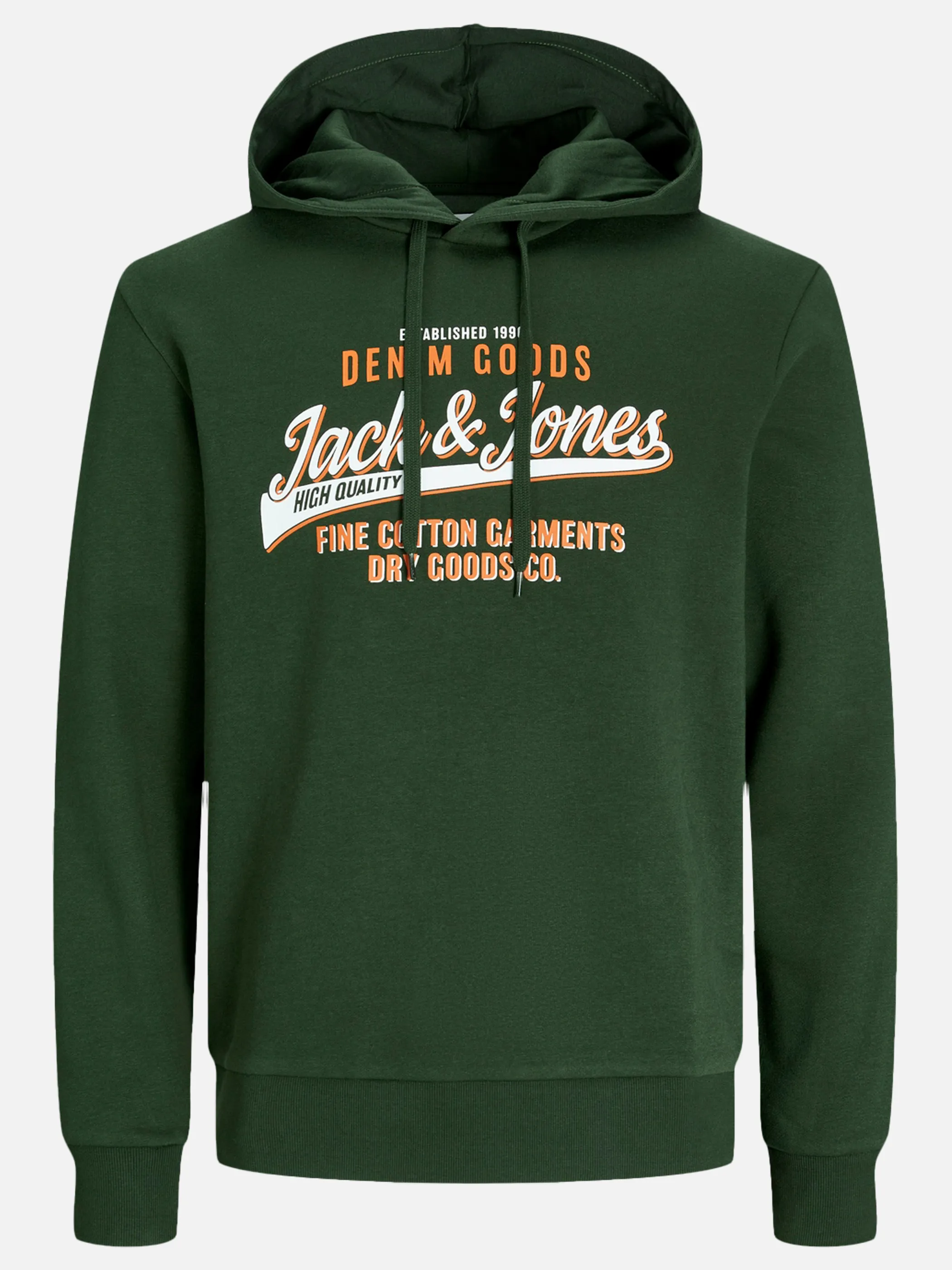 Jack Jones 12255617 JJELOGO SWEAT HOOD 2 Grün 895765 176344 1