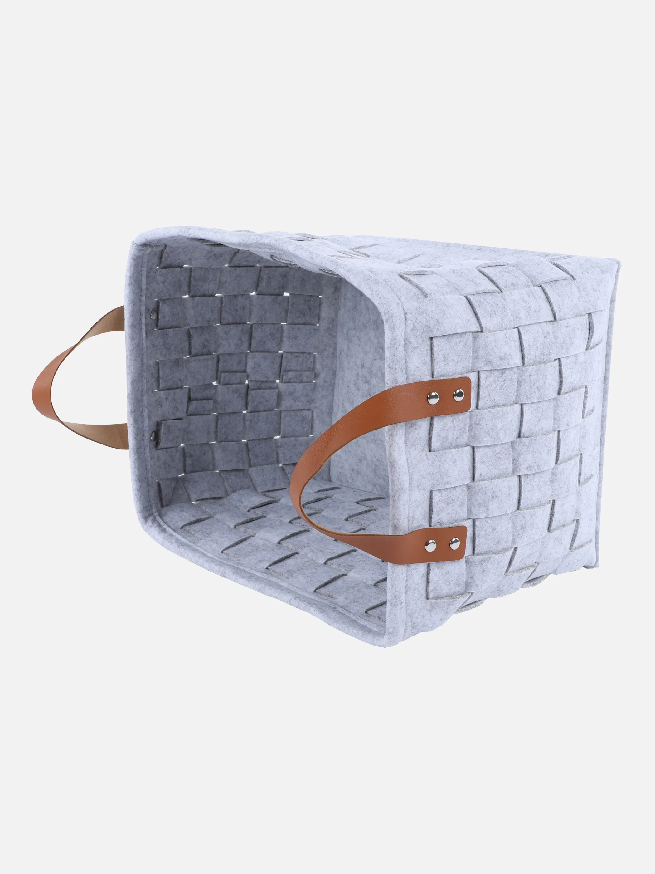 Deko Artikel Aufbewahrungskorb Filz gefloch Grau 861236 GRAU 2