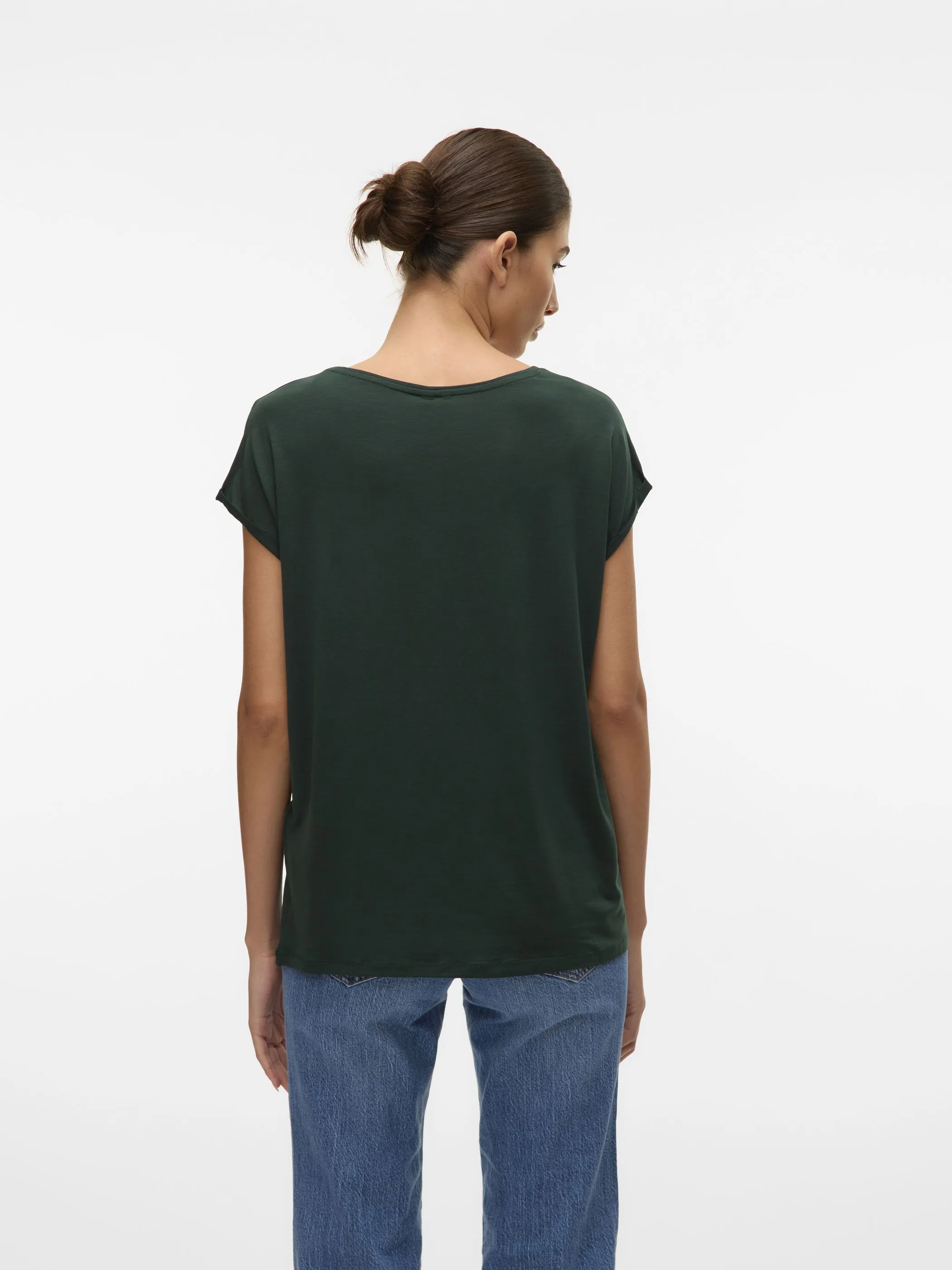 Vero Moda 10284468 VMAVA PLAIN SS TOP GA Grün 873829 197452 3