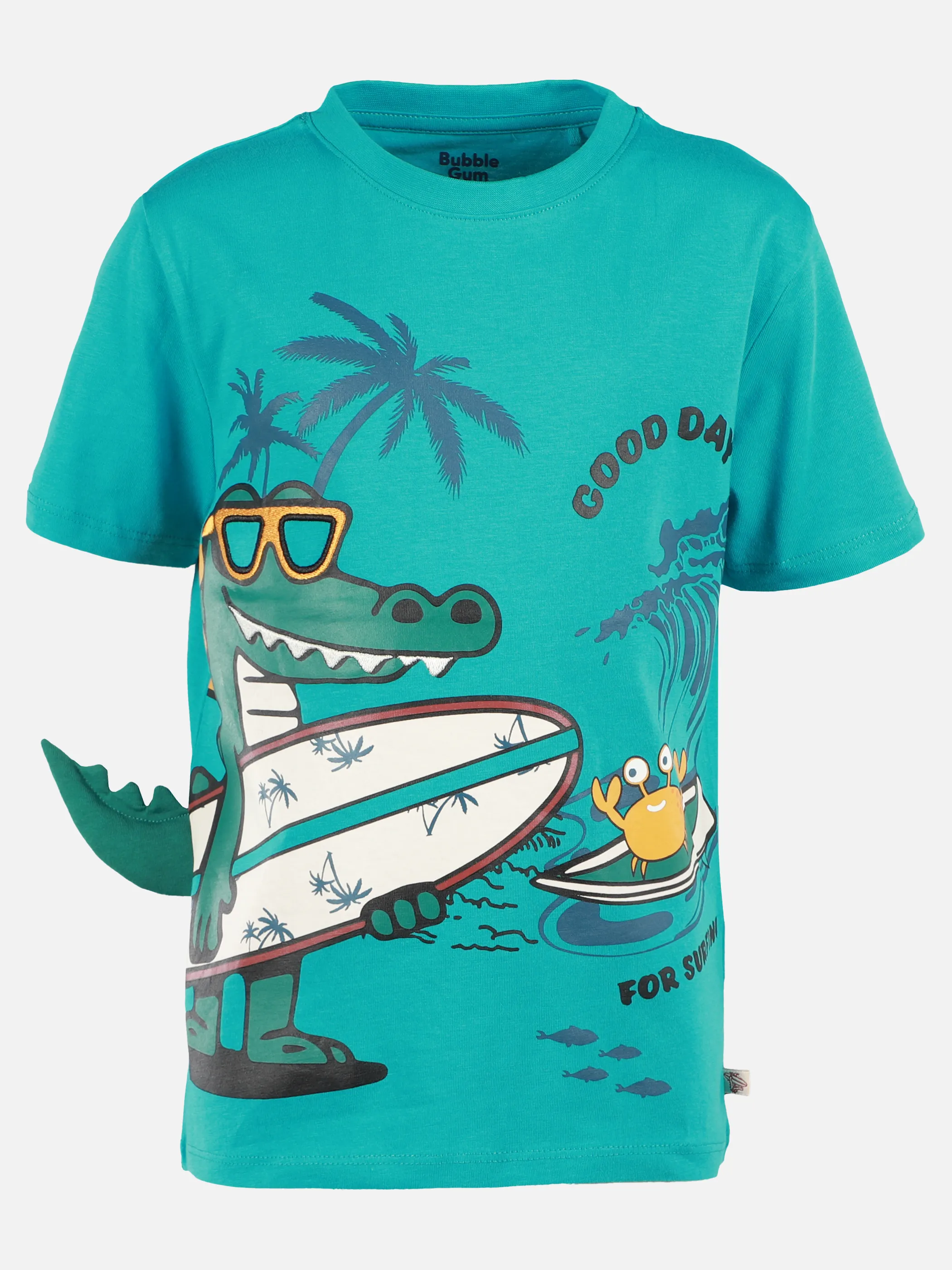 Bubble Gum KJ T-Shirt mit dino surfer print in blau Blau 908872 BLAU 1 Bubble Gum KJ T-Shirt mit dino surfer print in blau Blau 908872 BLAU 1