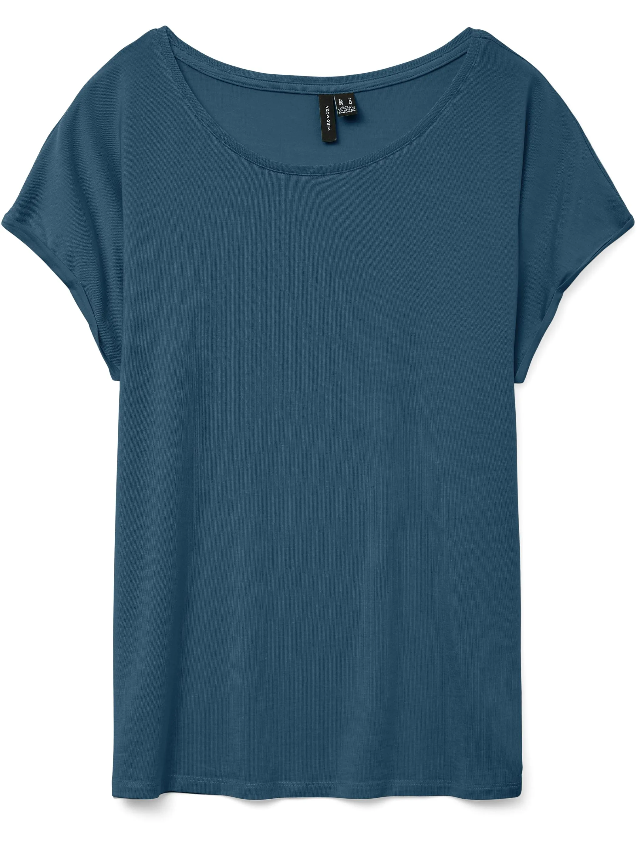 Vero Moda 10284468 VMAVA PLAIN SS TOP GA Blau 873829 261715 1