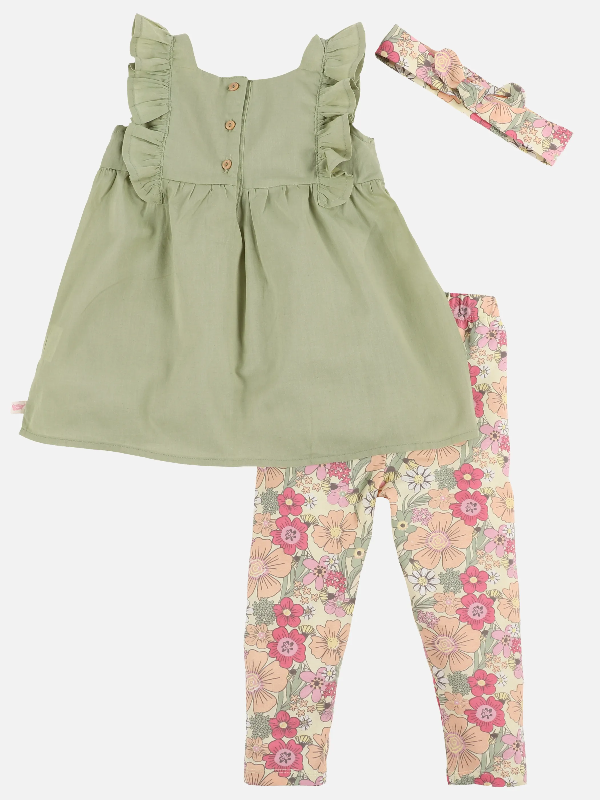 Bubble Gum BM 3tlg. Set Top, Leggings in khaki und weiß Grün 890446 KHAKI/WEIß 2