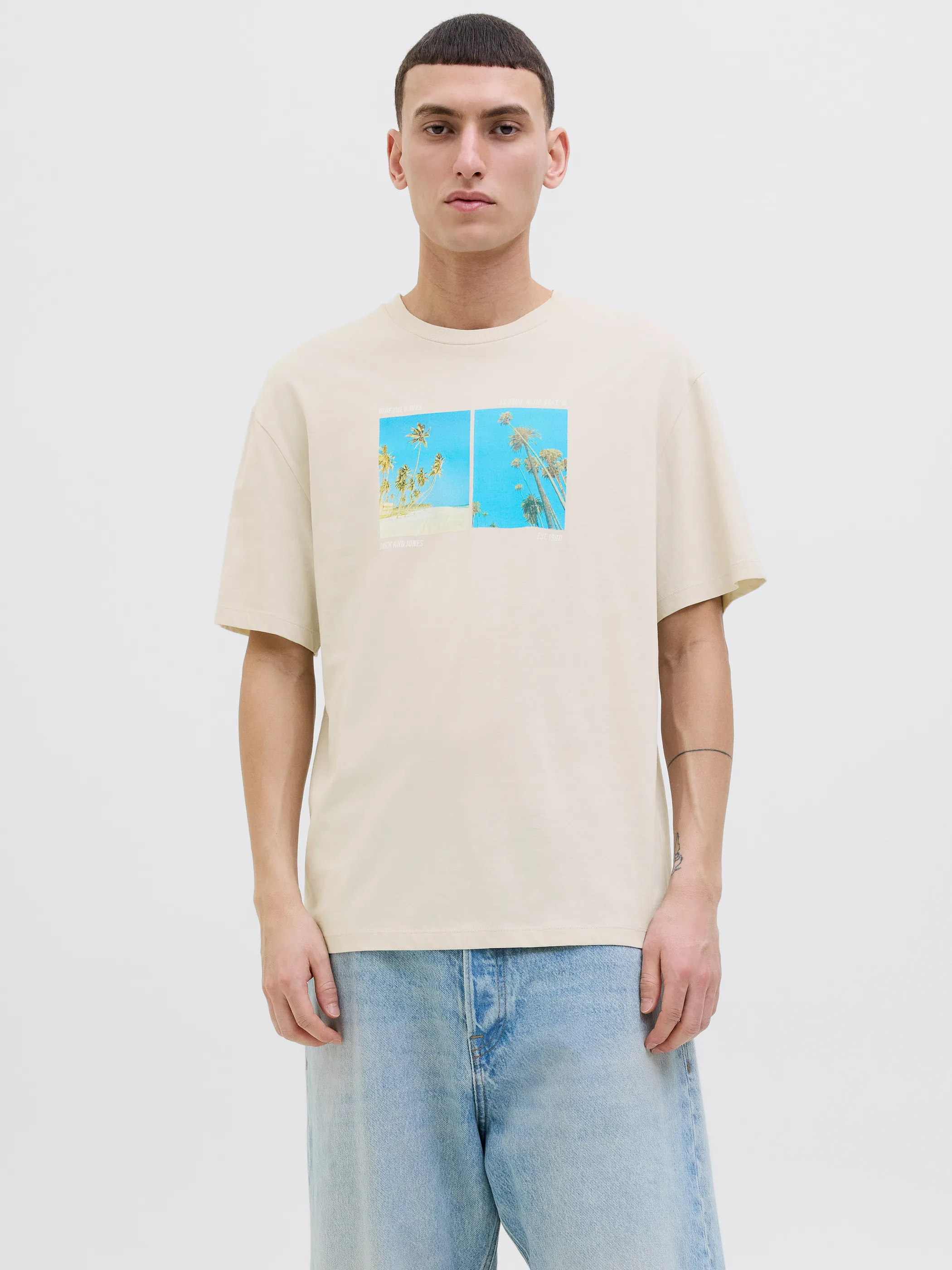 Jack Jones 12269429 JJPORTO TEE SS CREW N Braun 904467 176631 3